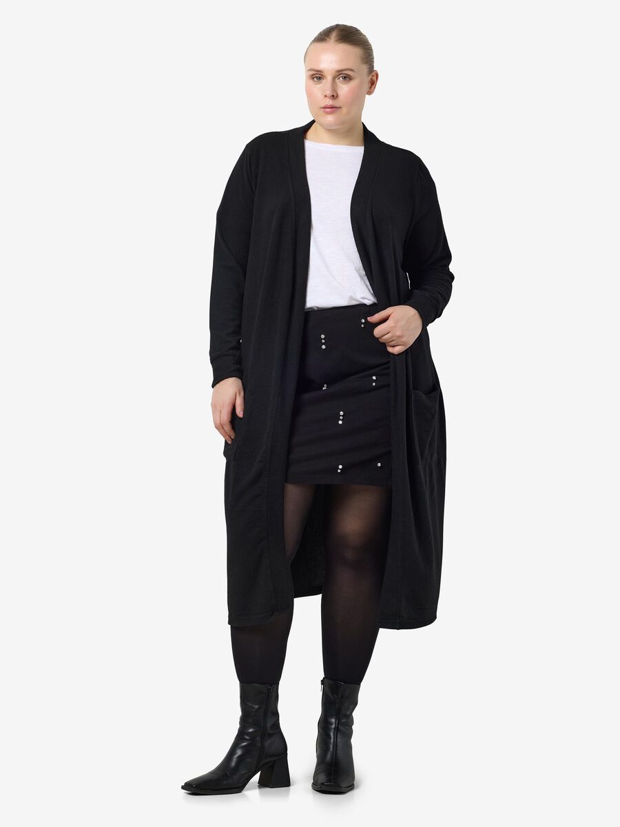 Noisy May CURVE LONG CARDIGAN, Black, highres - 27014104_Black_004.jpg