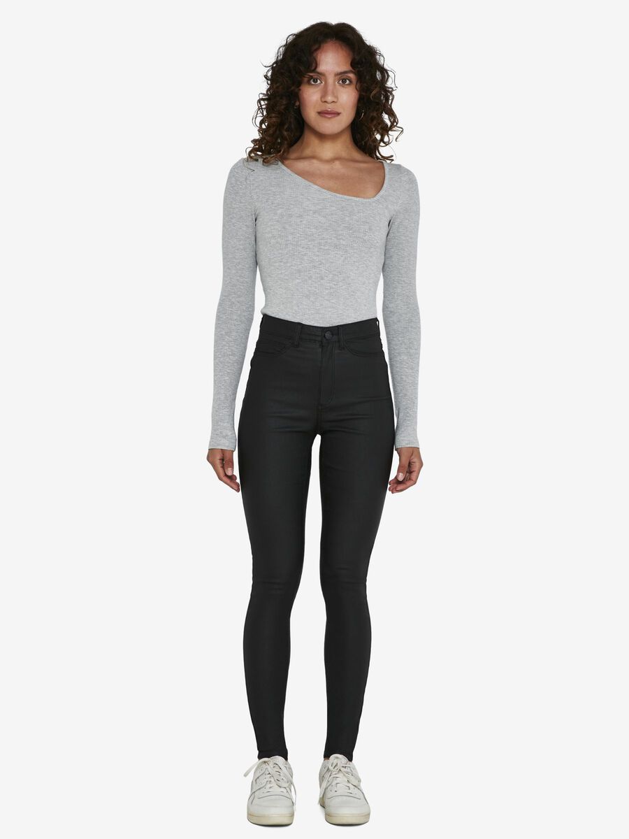Noisy May NMCALLIE HIGH-WAIST GECOATE BROEK, Black, highres - 27012746_Black_004.jpg