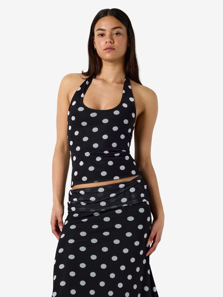 Product tile image - NMDOTTIE HALTERNECK TOP, Black | 27038691_Black_1317100