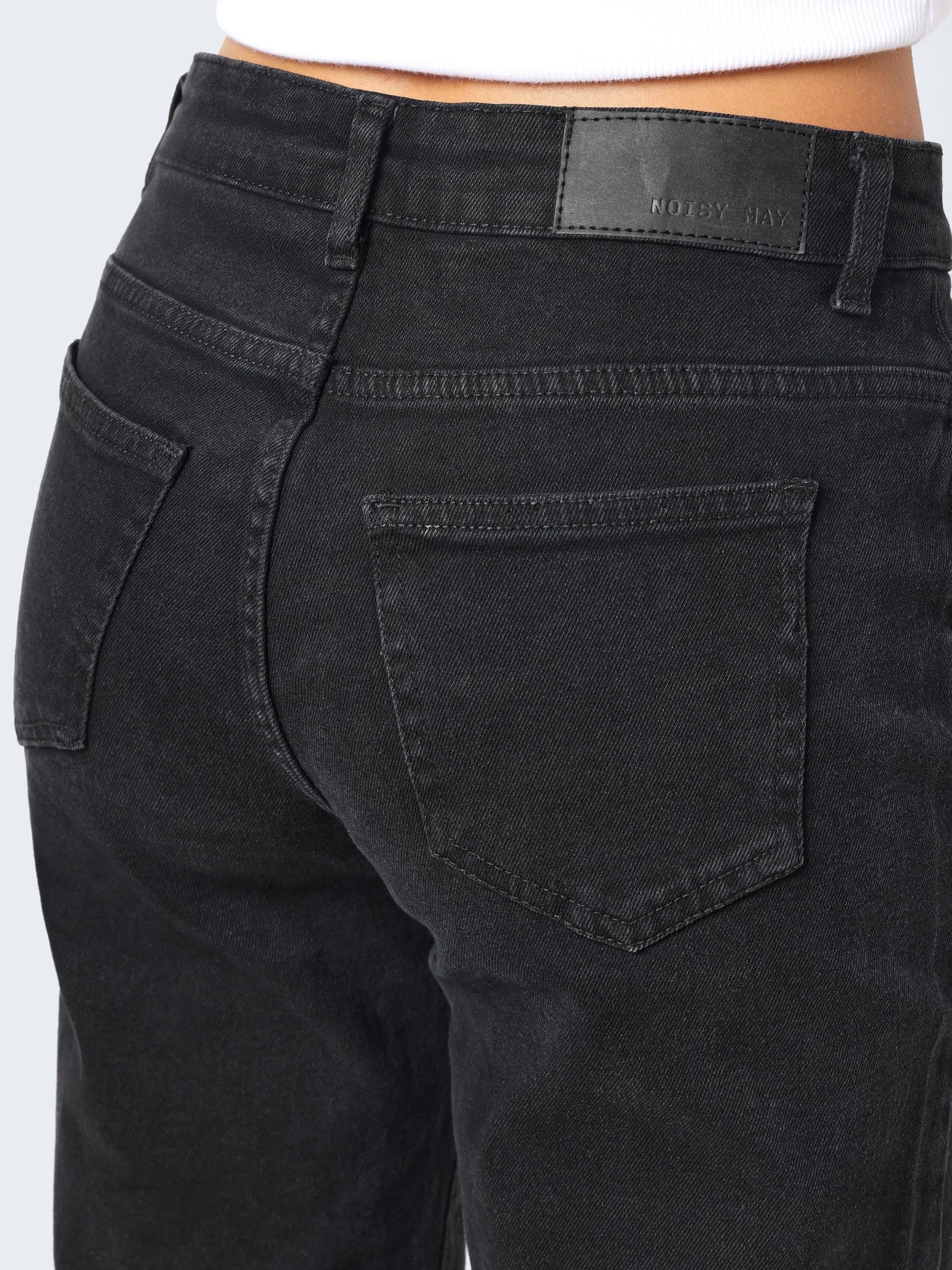 NMYOLANDA NORMAL WAISTED WIDE LEG JEANS Black NOISY MAY