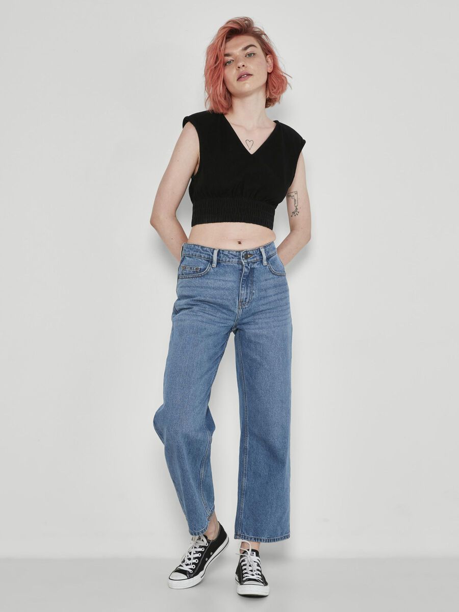 NMAMANDA NORMAL WAIST CROPPED JEANS, Medium Blue Denim, highres