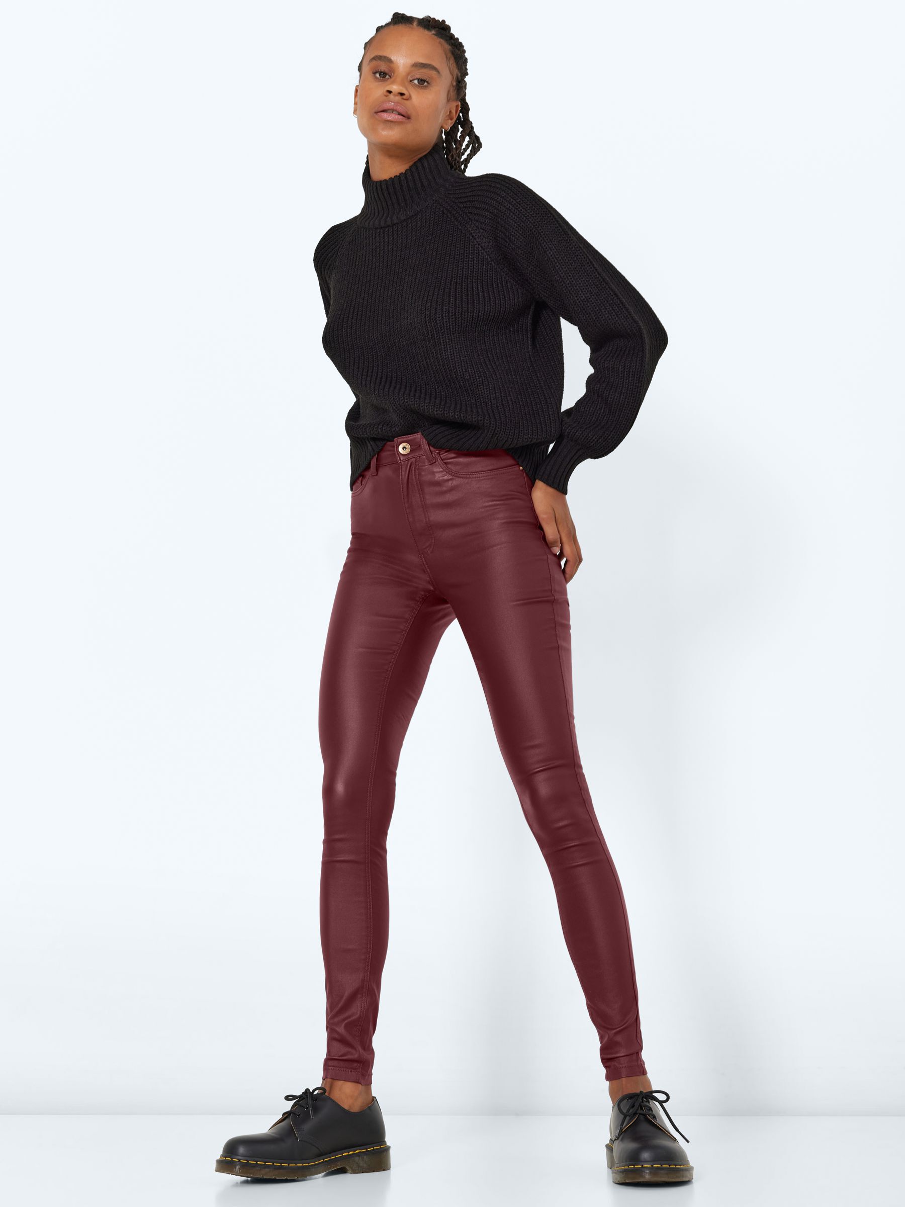 ENDUIT TAILLE HAUTE PANTALON Rouge NOISY MAY