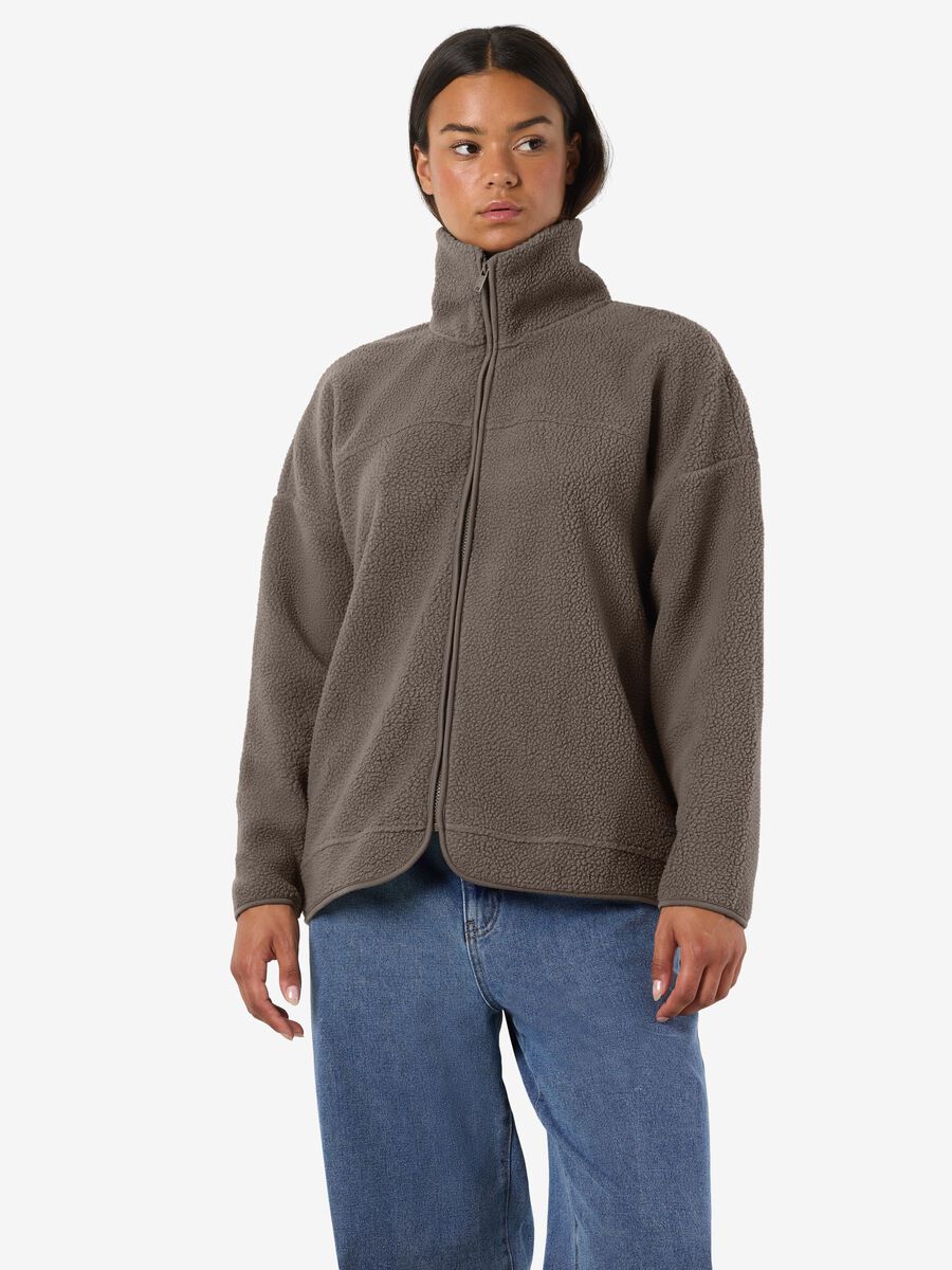 Carousel image - RELAXED FLEECE JACKET, Morel | 1
