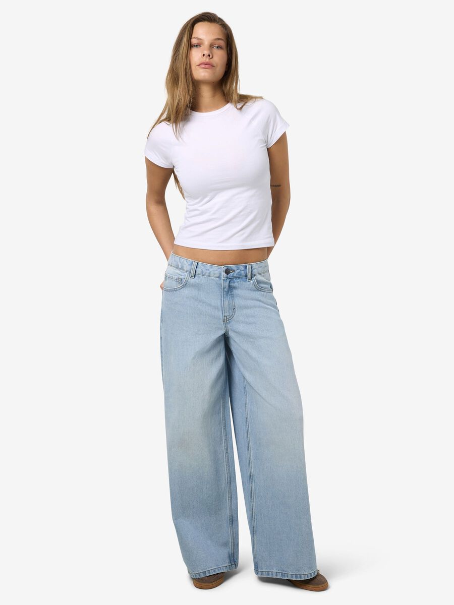 Product tile image - NMKETTIE WIDE FIT JEANS, Light Blue Denim | 27034352_LightBlueDenim