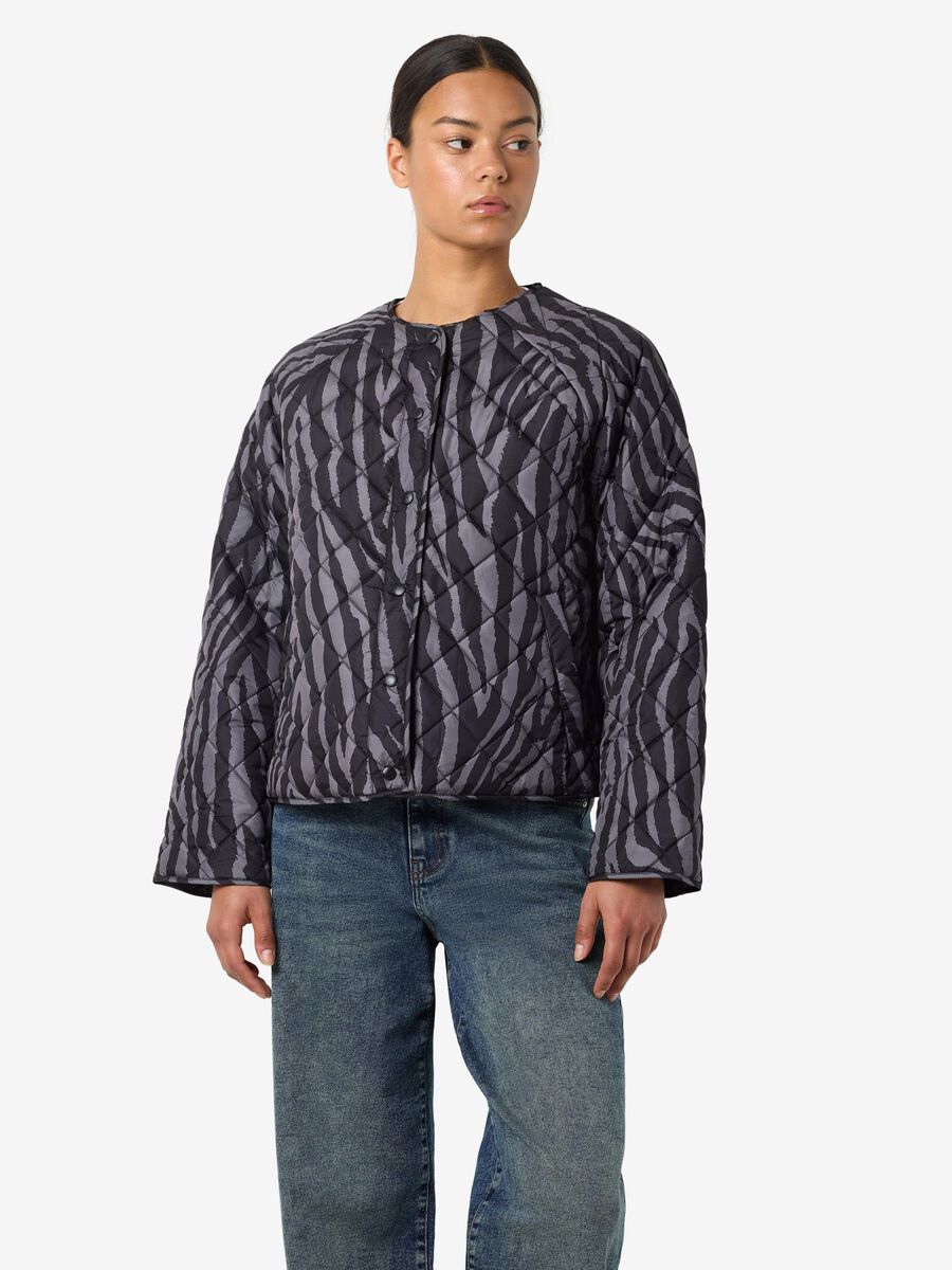 Product carousel image - QUILTED JACKET, Charcoal Gray | 1