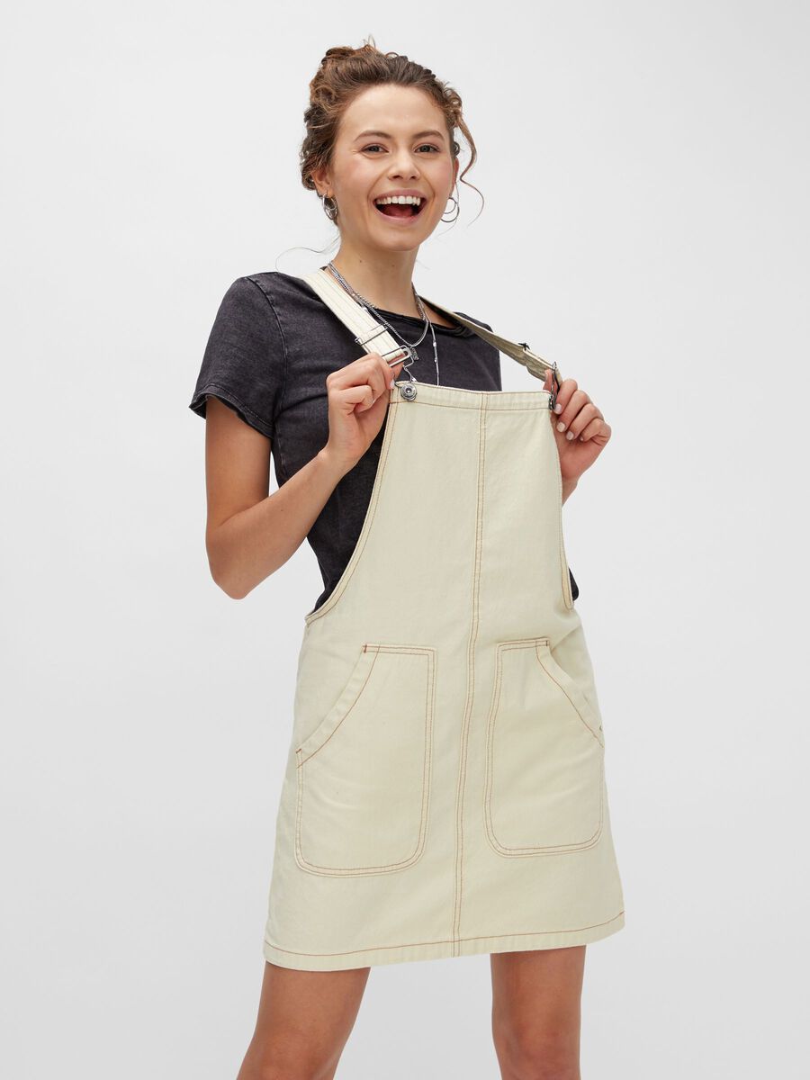 Carousel image - DUNGAREE DRESS, Seedpearl | 6