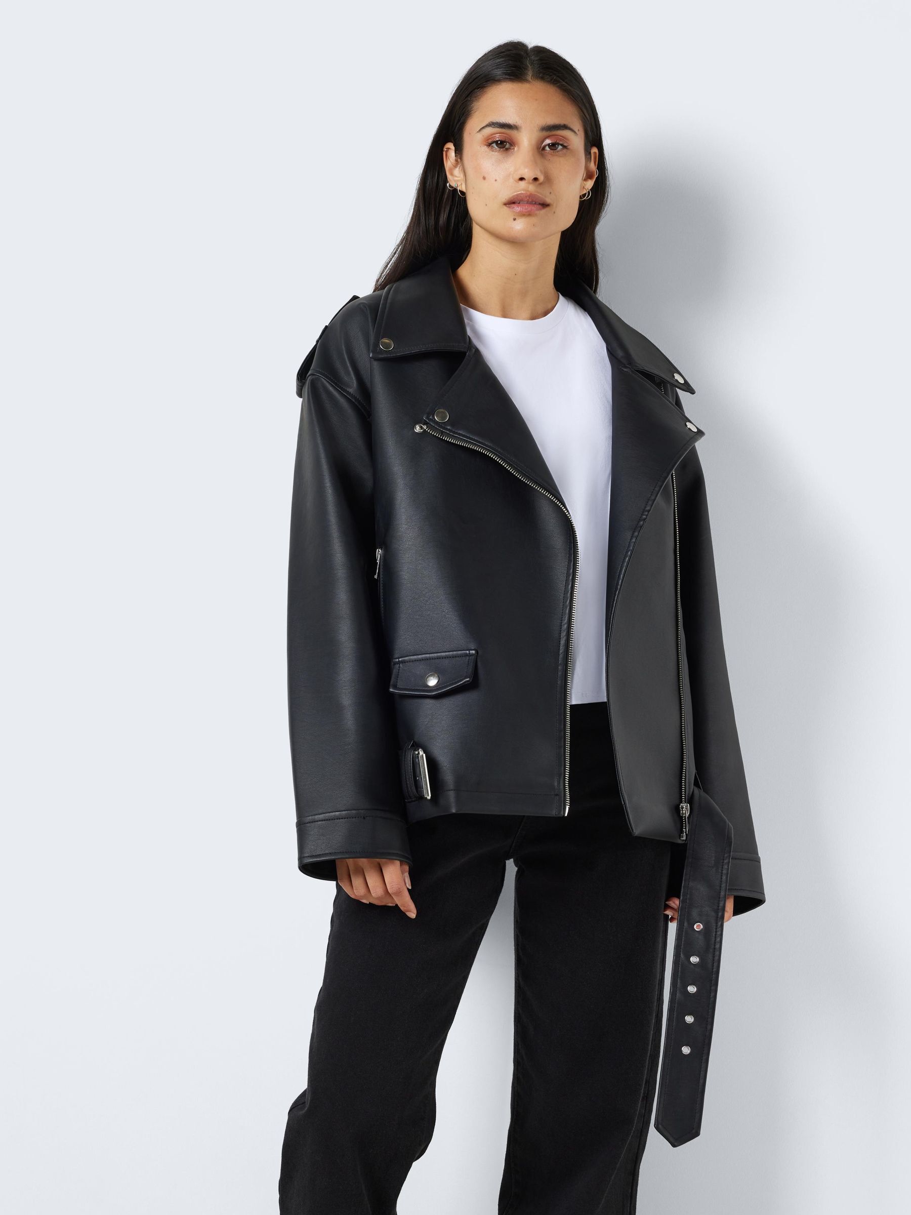 Veste simili cuir oversize discount