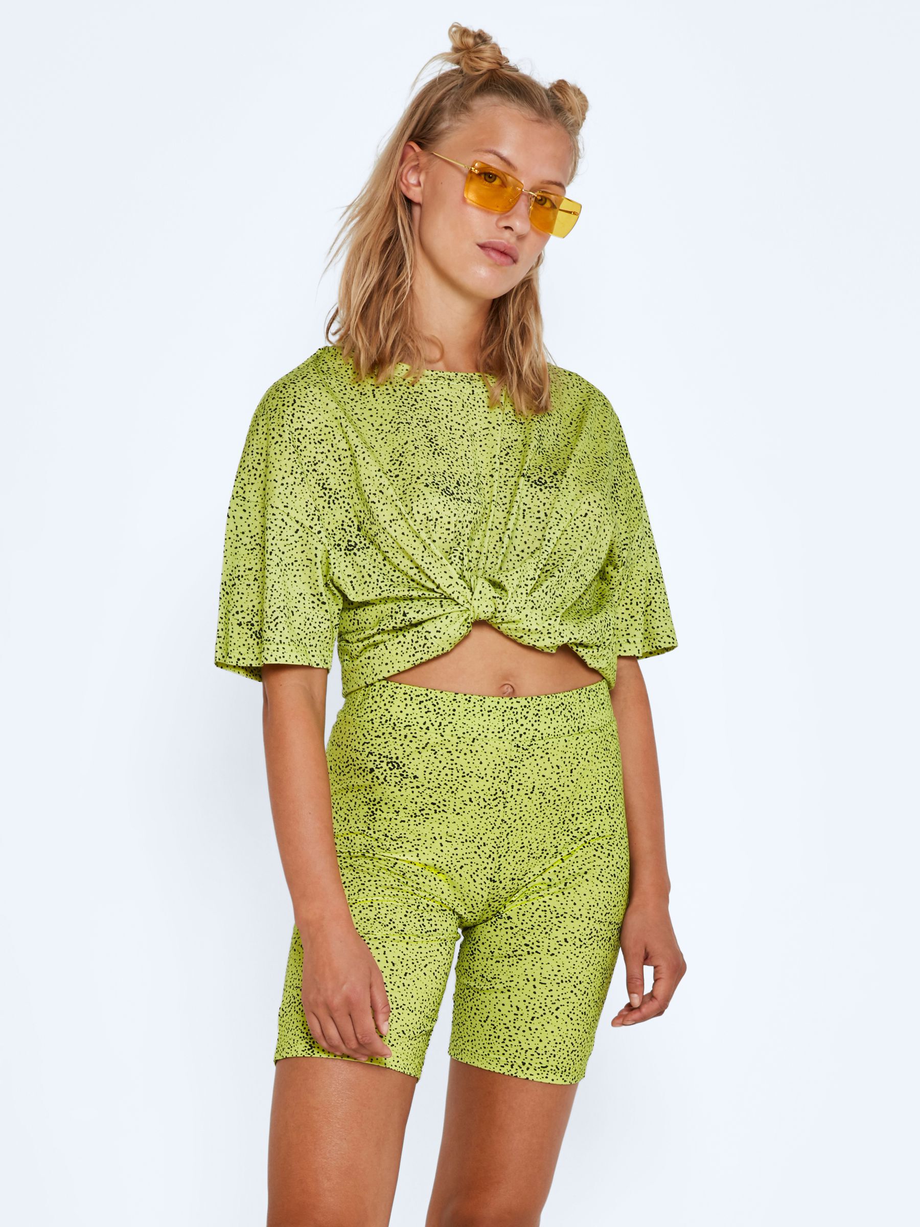 Lime green high waisted shorts shop