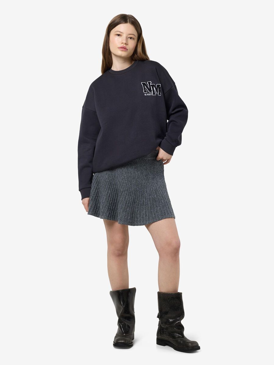 Product carousel image - KNITTED MINI SKIRT, Medium Grey Melange | 2