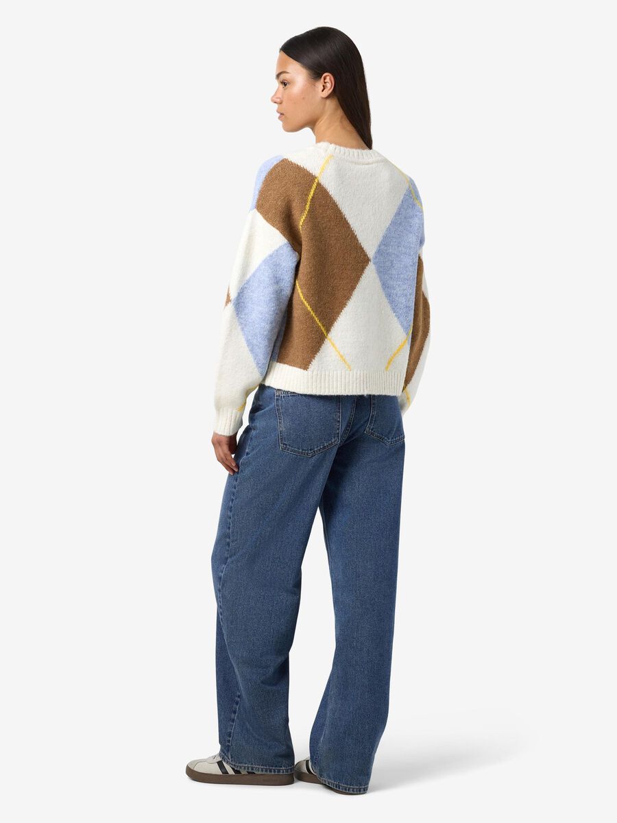 Carousel image - ARGYLE JUMPER, Cloud Dancer | 3