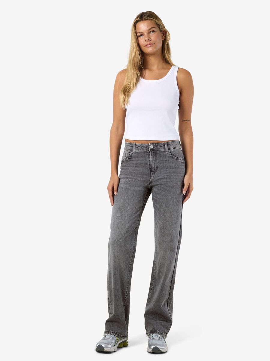 Product carousel image - NMYOLANDA STRAIGHT FIT JEANS, Dark Grey Denim | 2