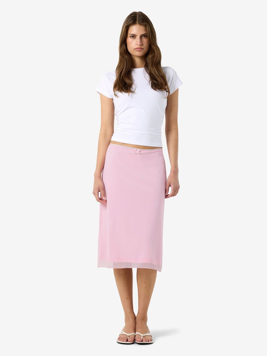 Carousel image 4 NMJUDITH MESH MIDI SKIRT, Pink-A-Boo