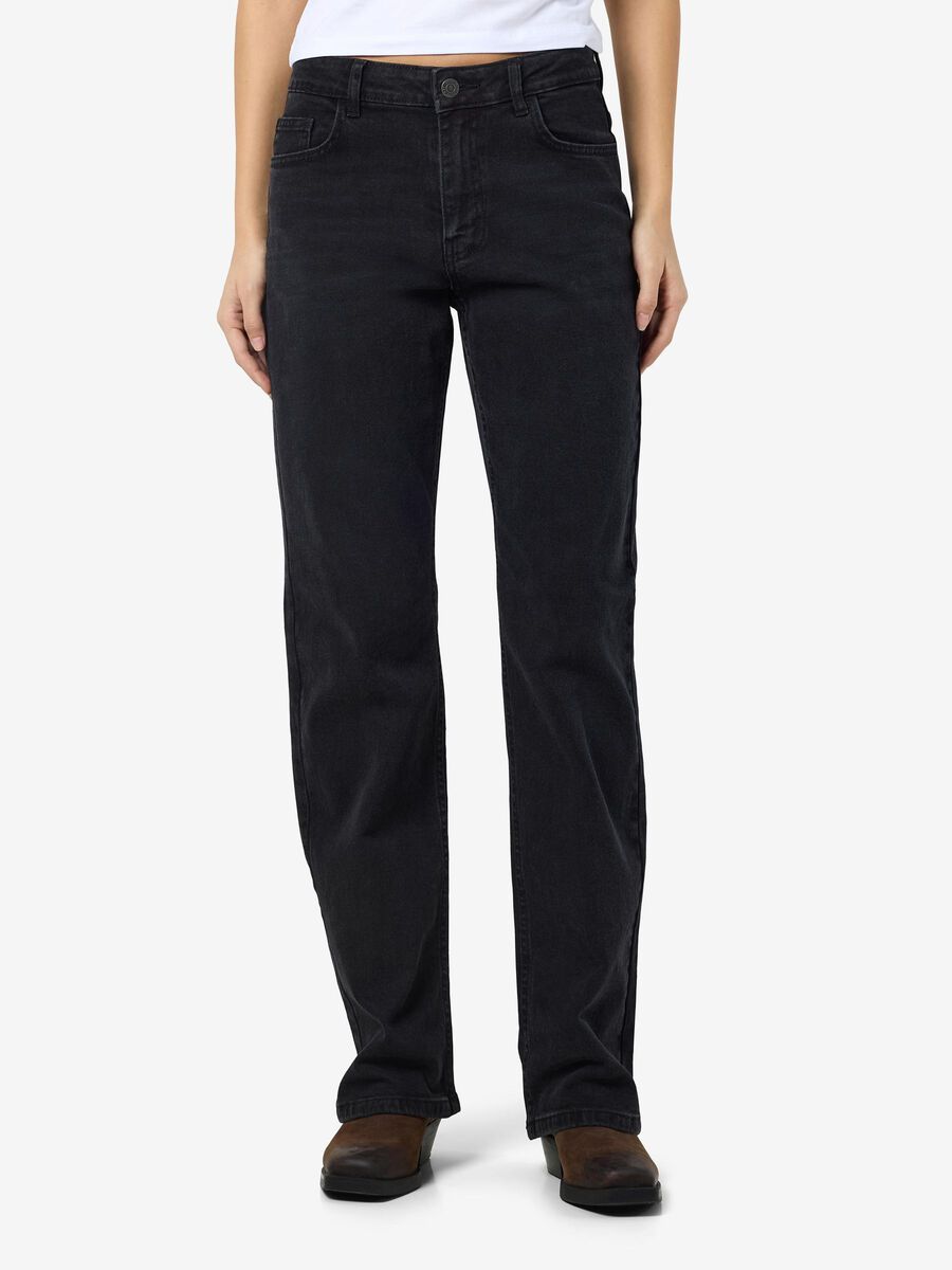 Noisy May NMMONICA STRAIGHT FIT-JEANS, Black Denim, highres - 27032651_BlackDenim_003.jpg