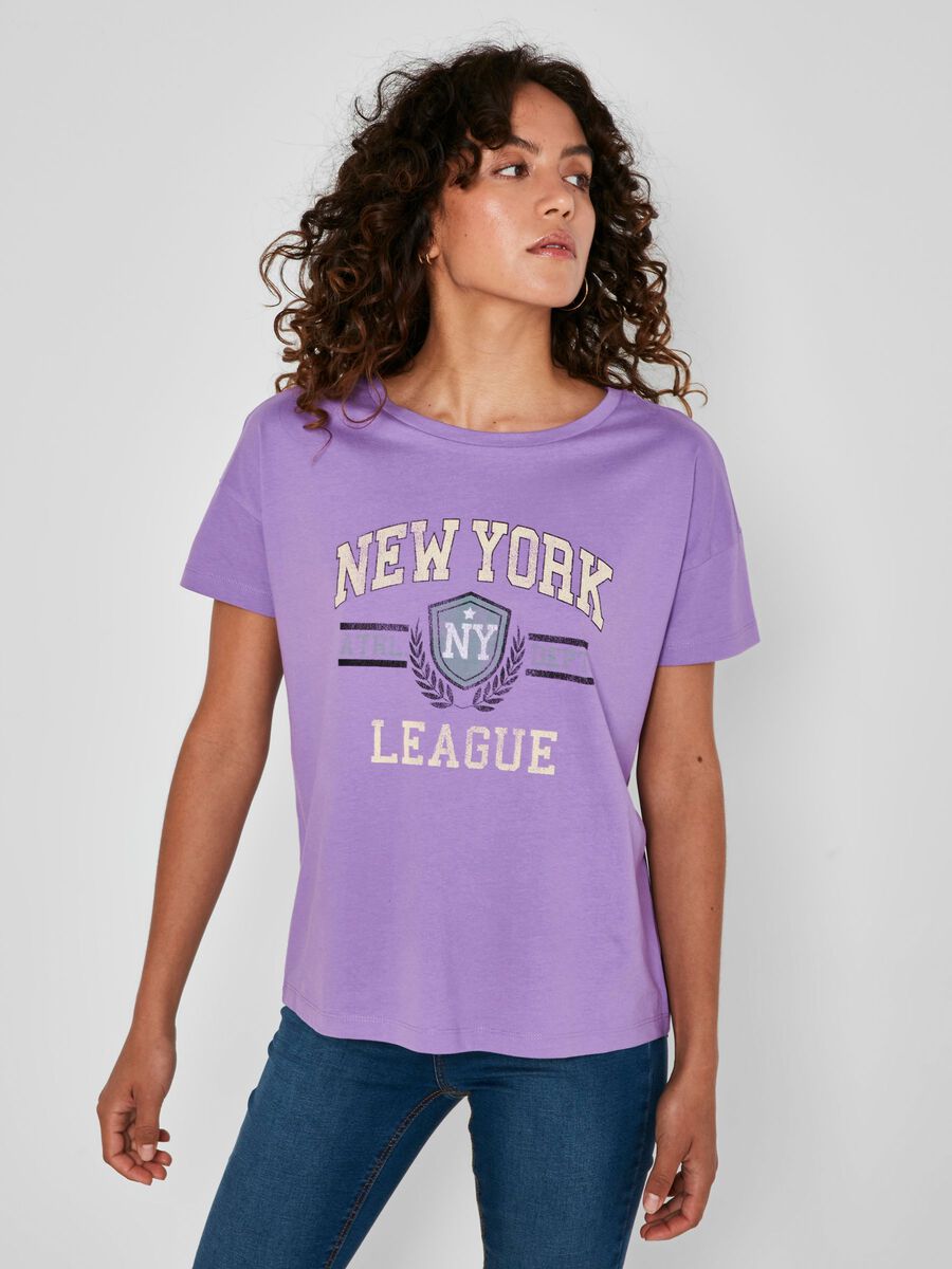 SHORT SLEEVED TOP, Amethyst Orchid, highres