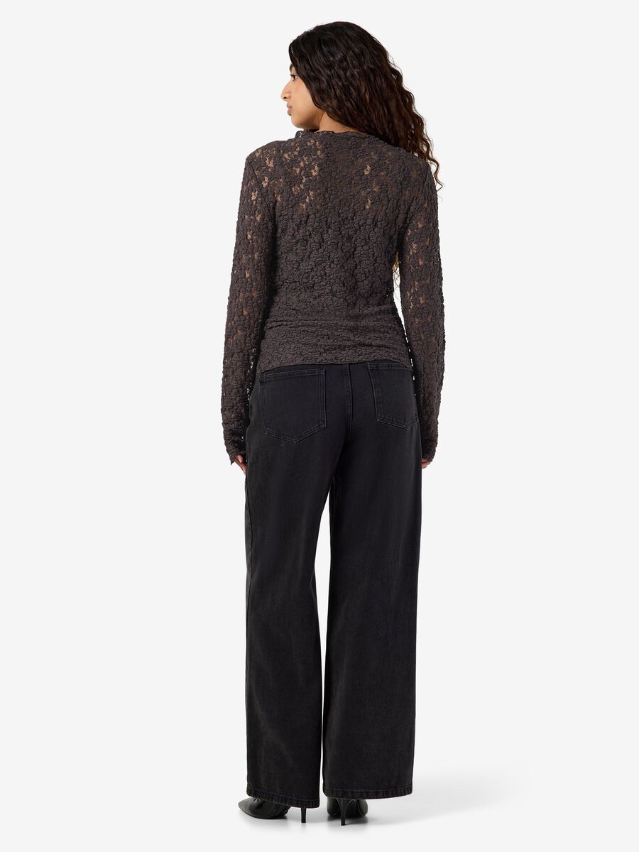 Carousel image 5 NMMIRIAM LACE BLOUSE, Chocolate Brown
