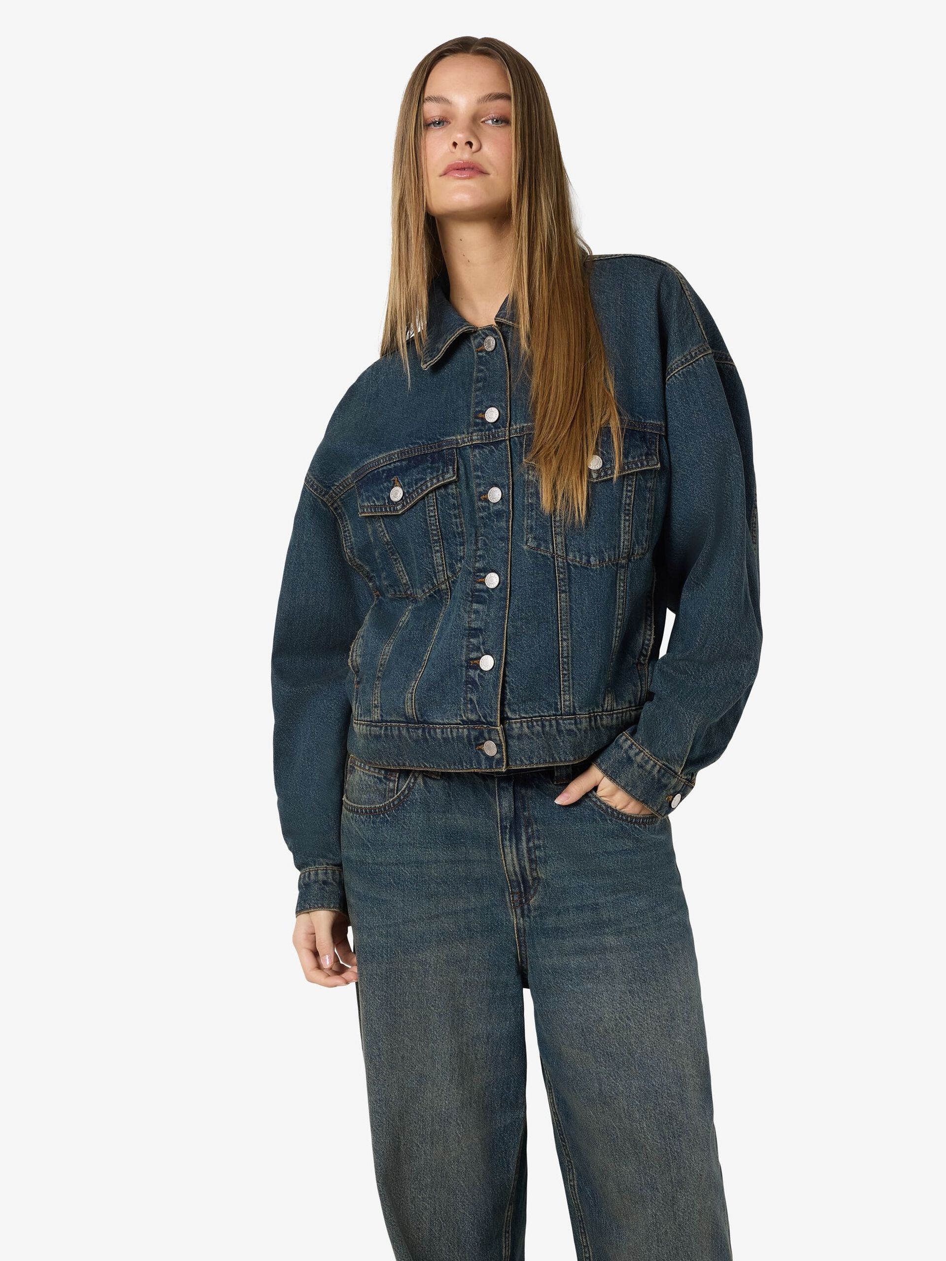 Carousel image - NMFANJA JEANSJACKE, Dark Blue Denim | 6