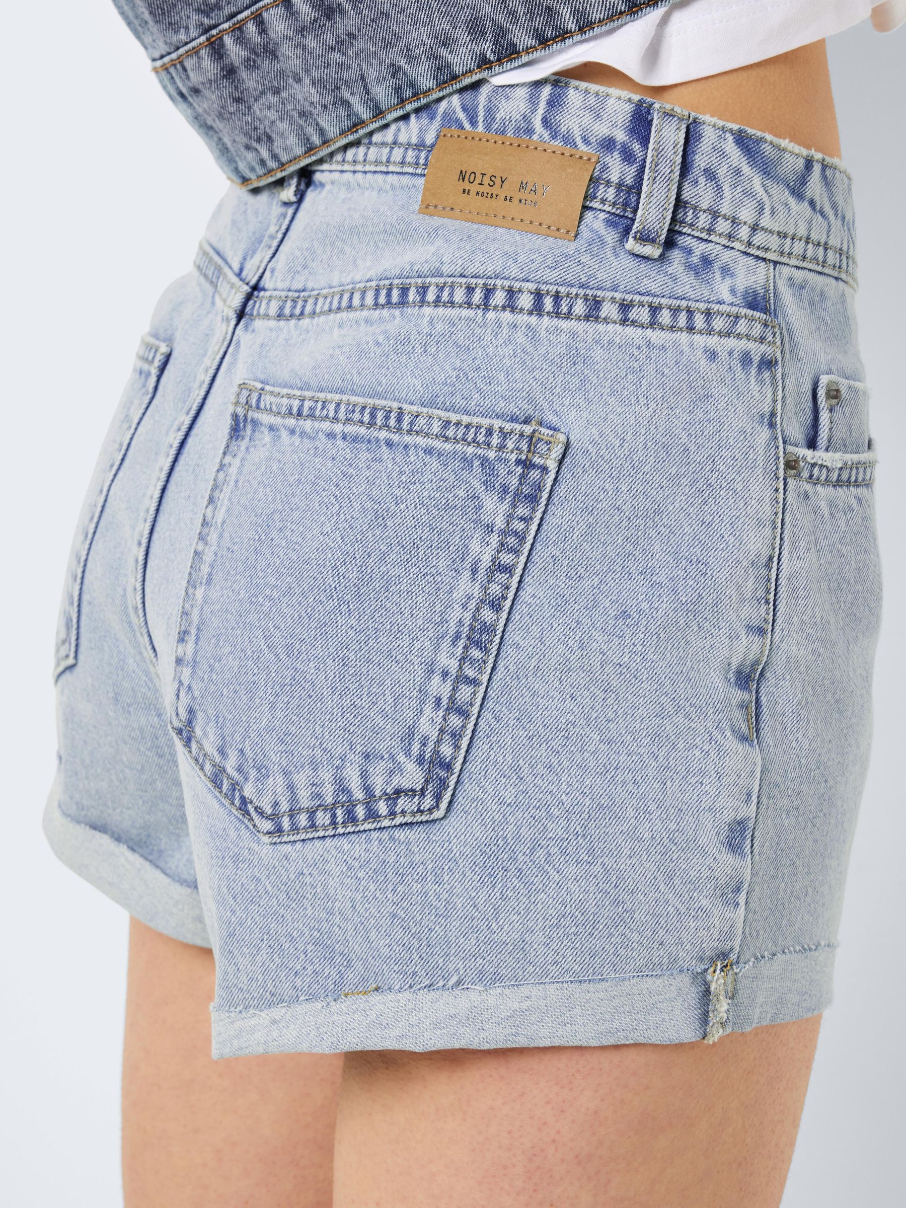 HIGH WAISTED DENIM SHORTS Blue NOISY MAY