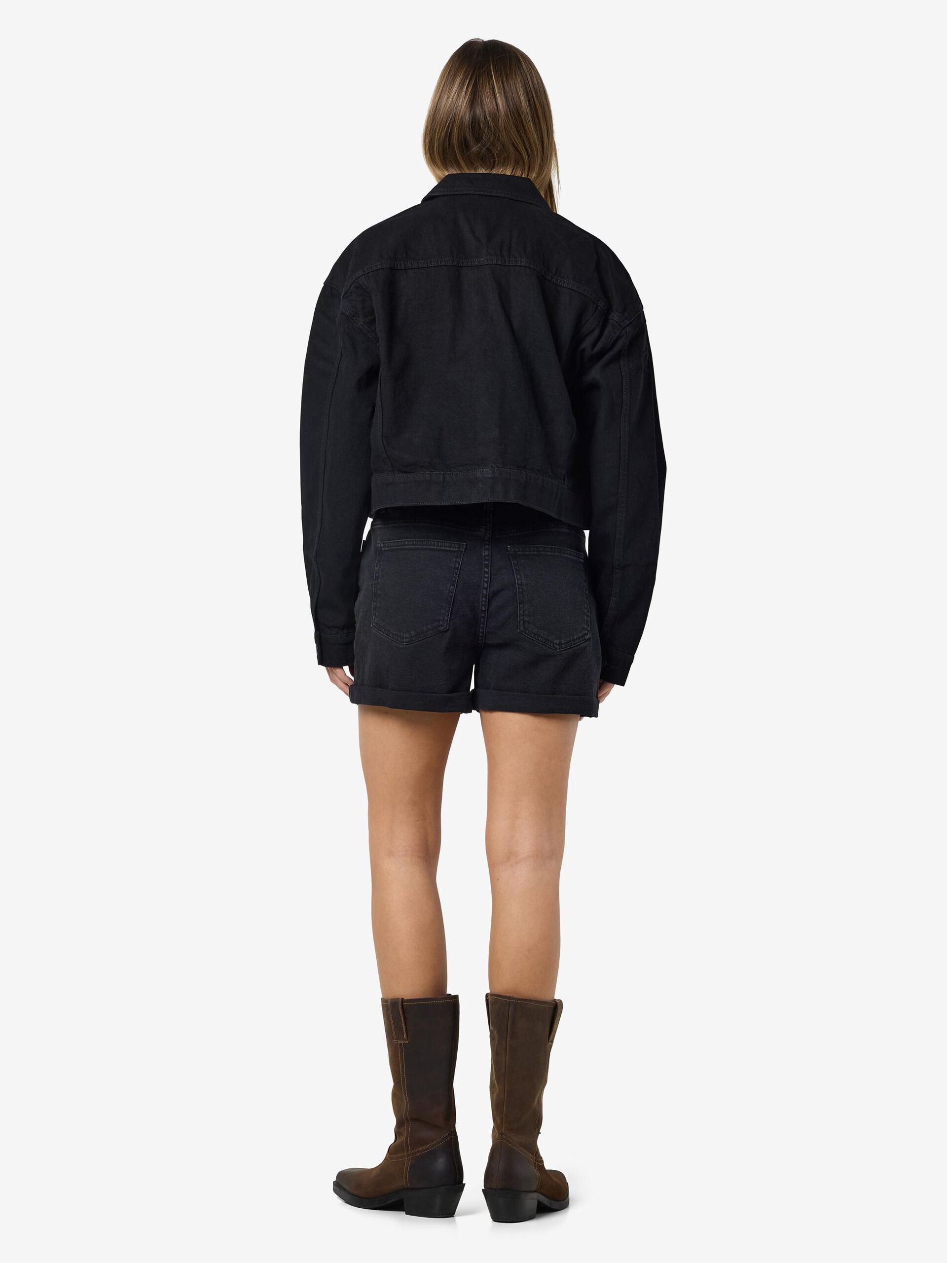 Carousel image - CROPPED DENIM JACKET, Black Denim | 4