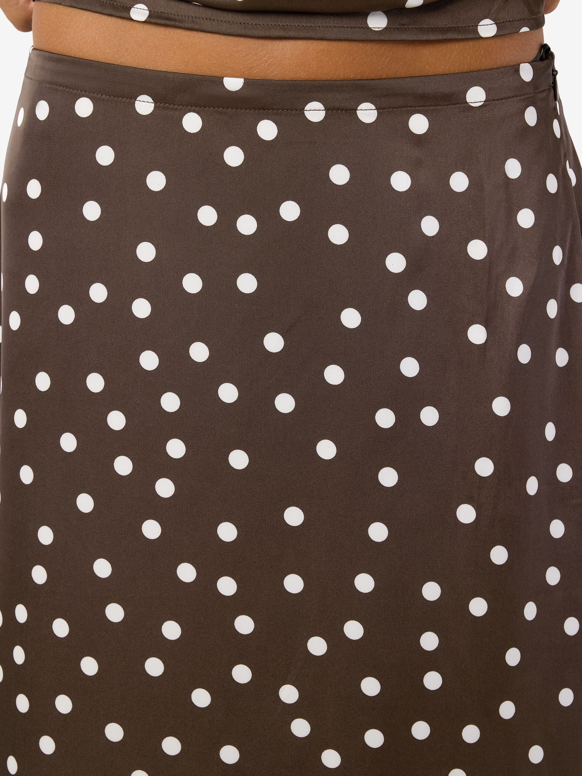 Carousel image - SATIN MIDI SKIRT, Chocolate Brown | 5