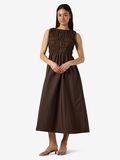 Product image thumbnail - NMFJOLA - MIDI ROBE SMOCK&Eacute;E, Chocolate Brown | 6