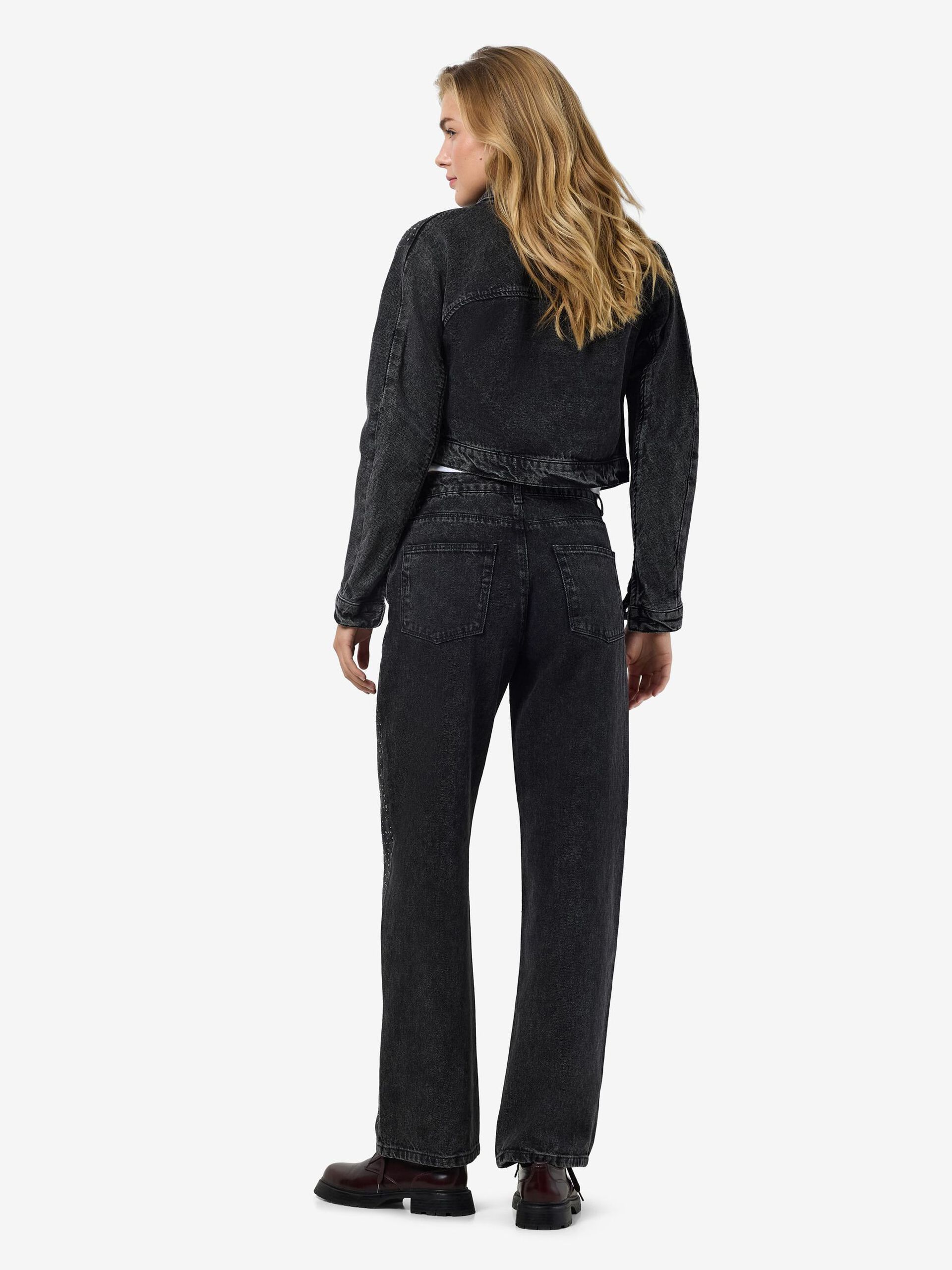 Carousel image - RHINESTONE JEANS, Black Denim | 3