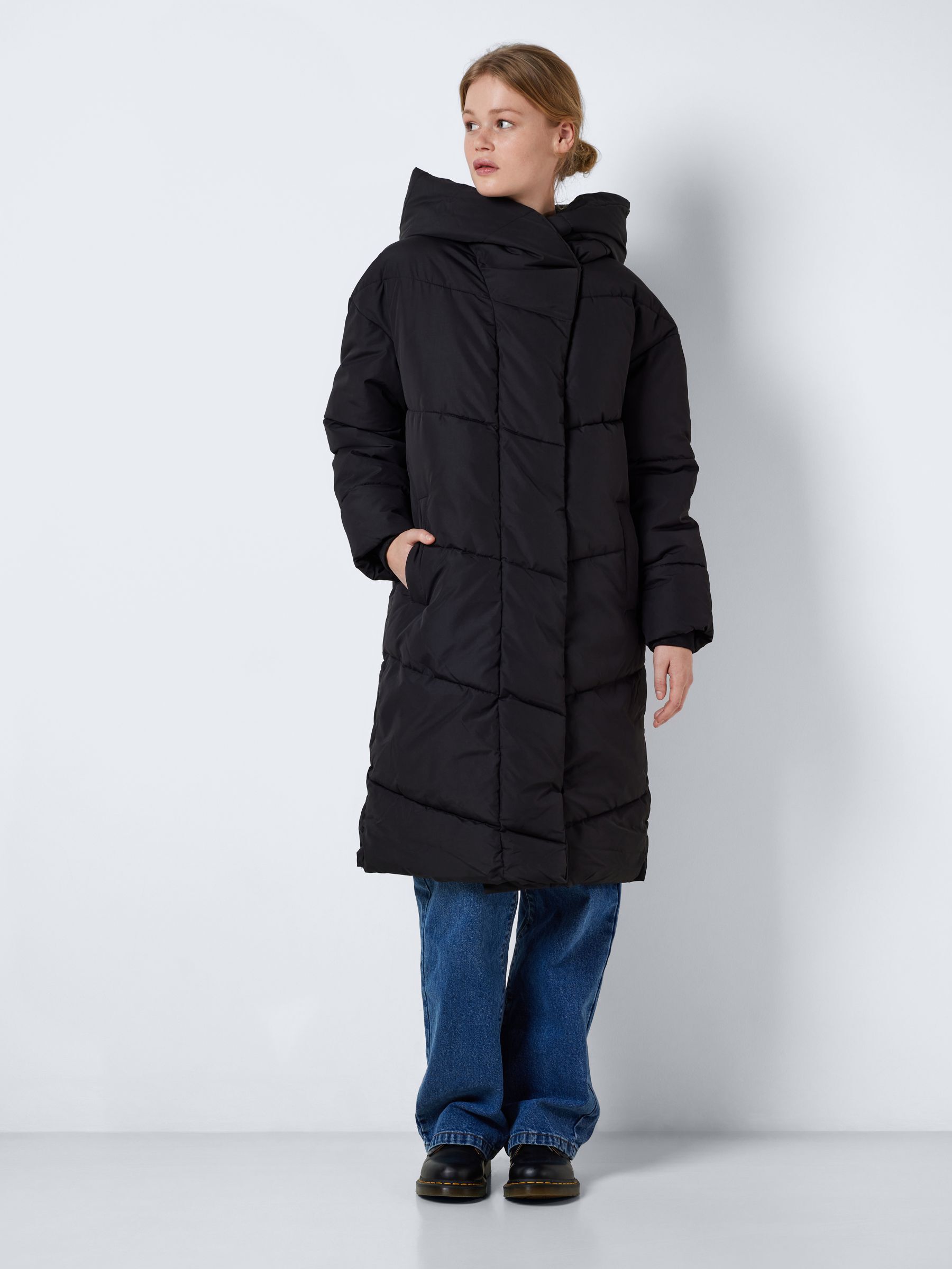 noisy may black long puffer jacket
