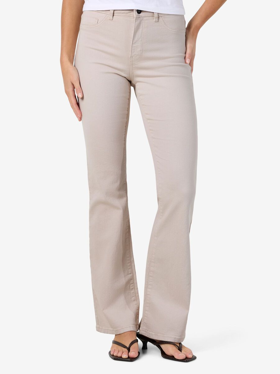 Product tile image - NMSALLIE  FLARED JEANS, Pumice Stone | 27036629_PumiceStone