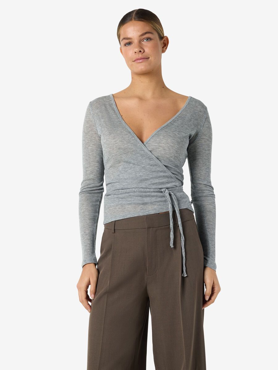 Product tile image - NMNUSA WICKELOBERTEIL, Dark Grey Melange | 27038277_DarkGreyMelange