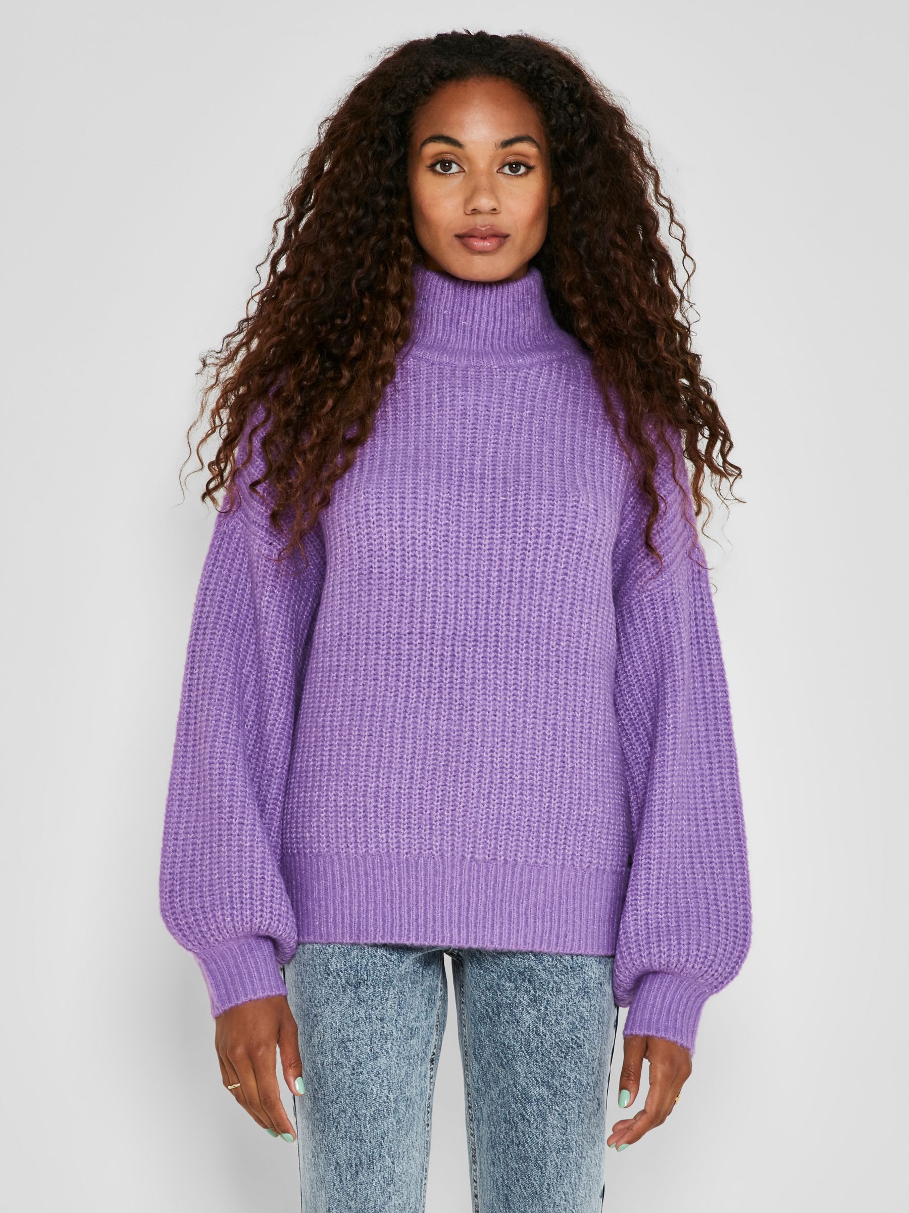 GROSSE MAILLE PULL EN MAILLE Violet NOISY MAY