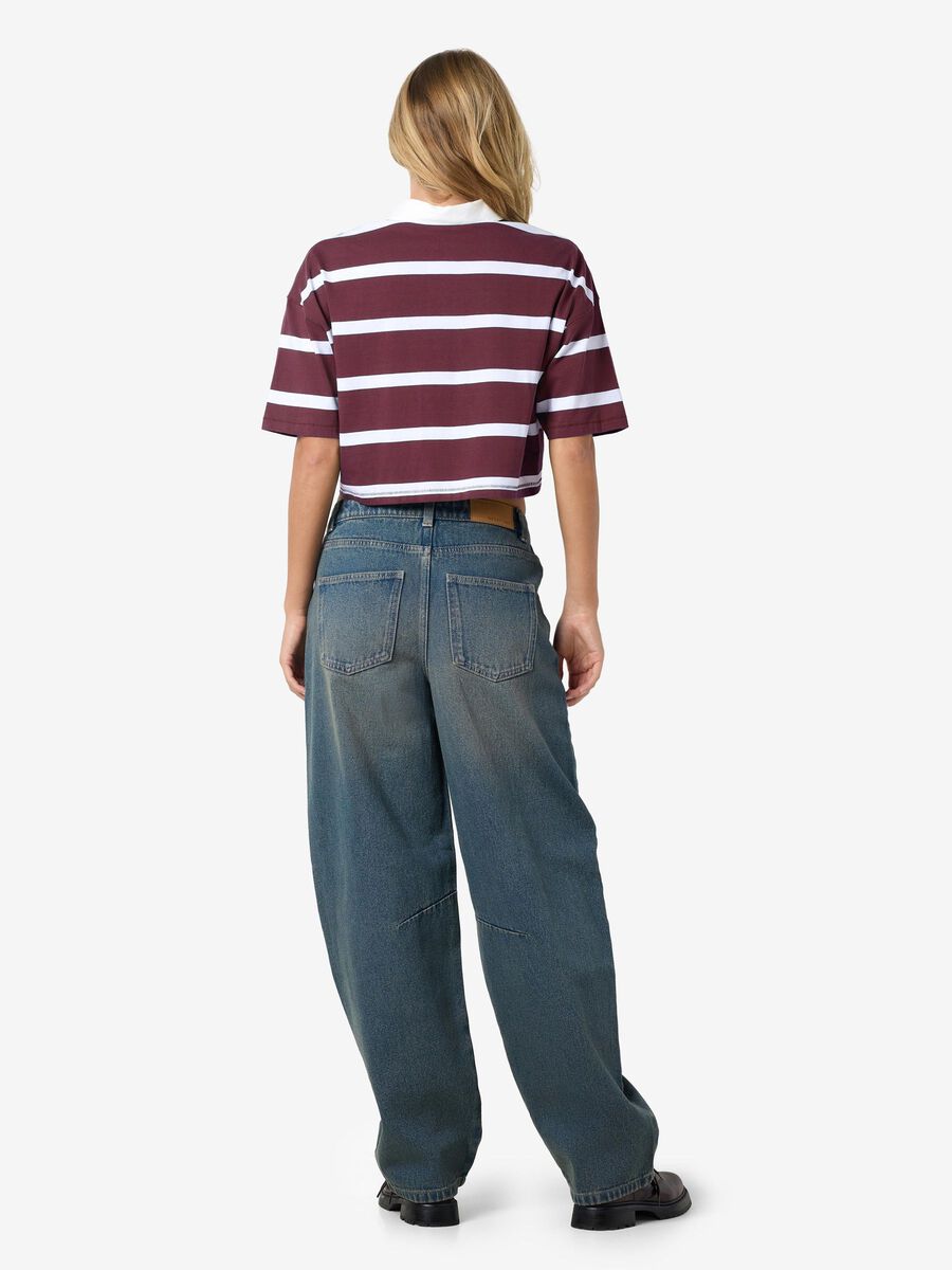 Carousel image - CROPPED POLO SHIRT, Burgundy | 3