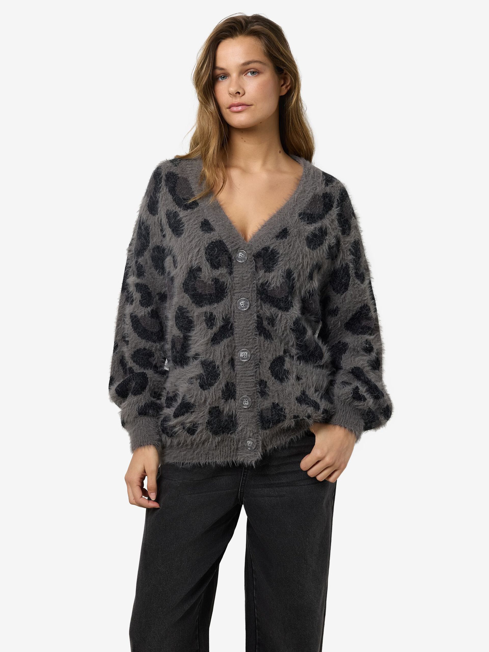 Carousel image - DYREPRINT CARDIGAN, Charcoal Gray | 6