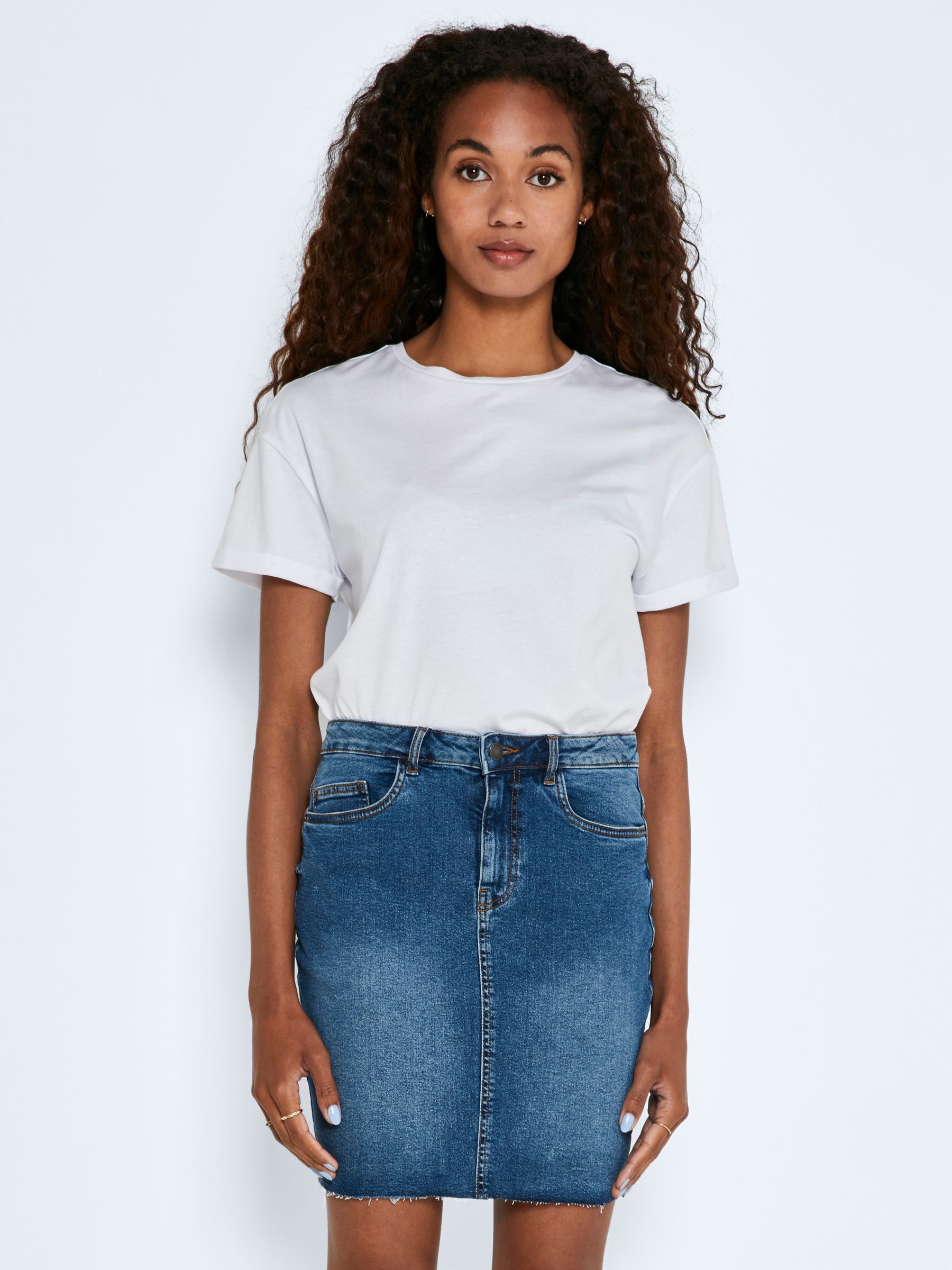 Jupe en sale jeans taille haute