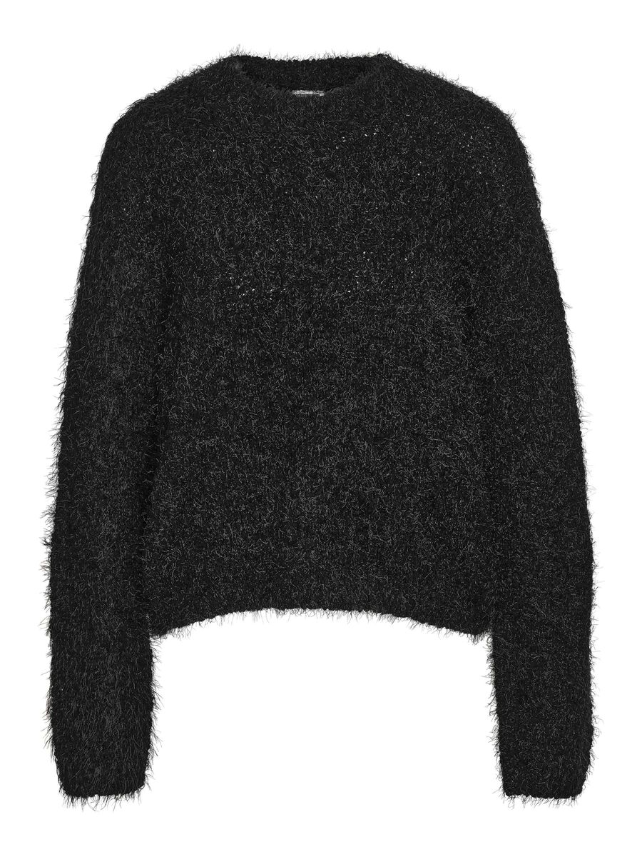 Noisy May FLUFFY KNITTED PULLOVER, Black, highres - 27029424_Black_001.jpg