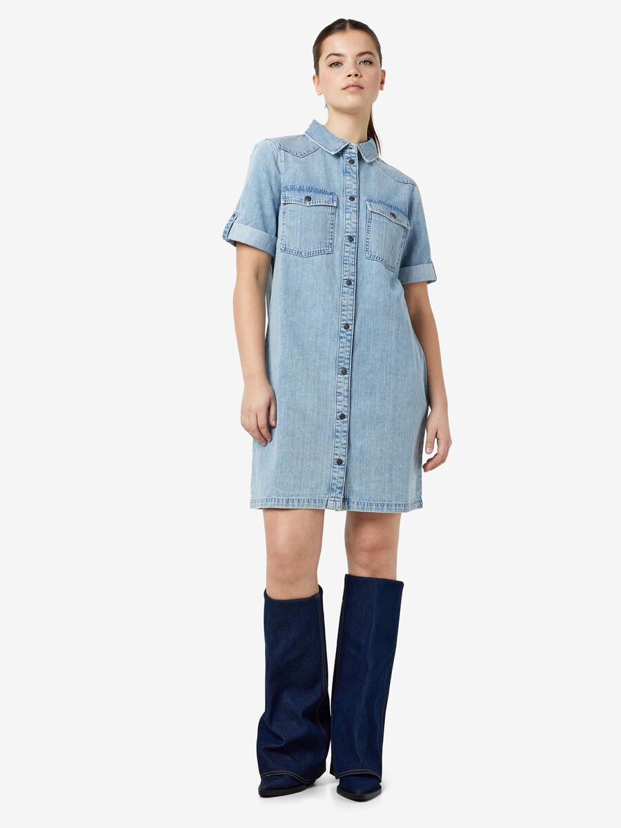 Noisy May SHORT SLEEVED DENIM DRESS, Light Blue Denim, highres - 27030041_LightBlueDenim_007.jpg