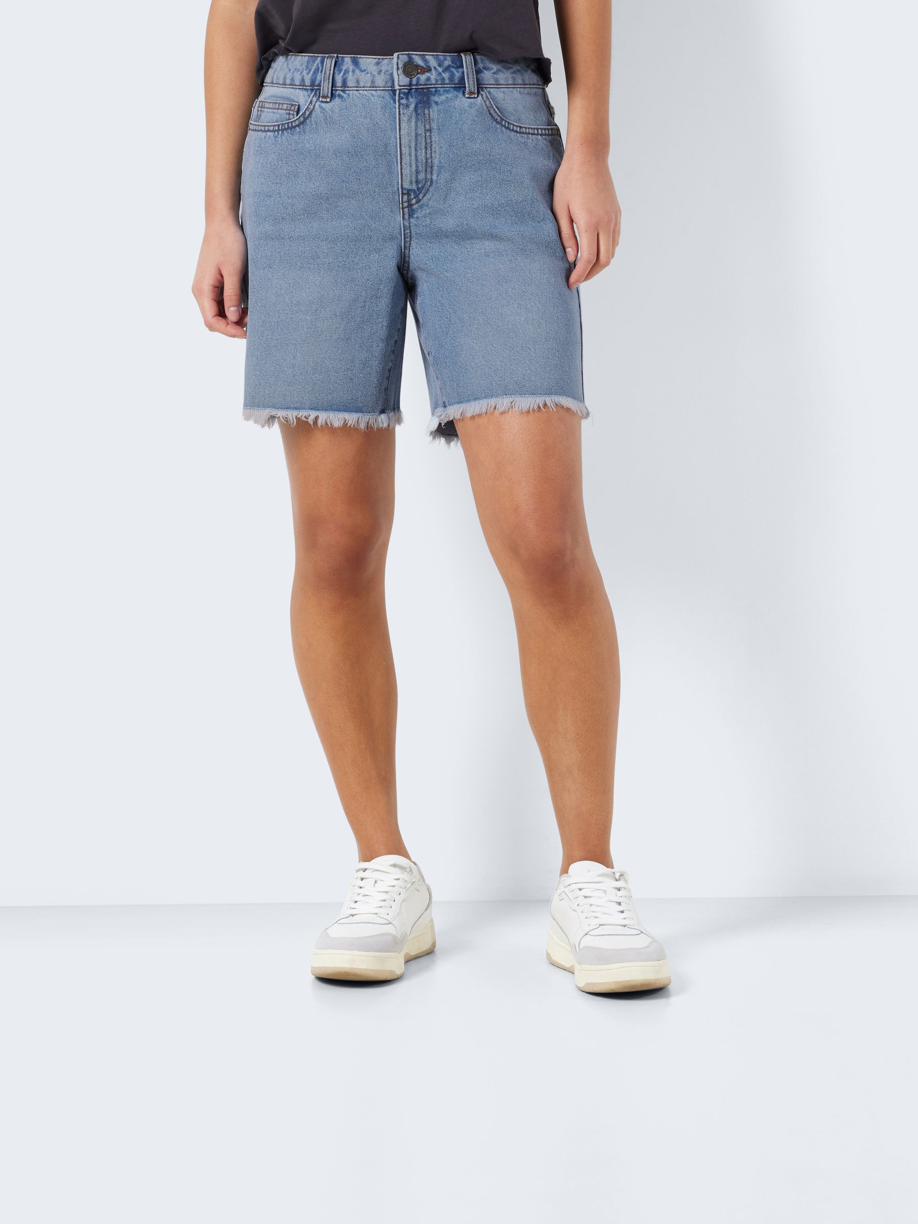 Denim frill shorts clearance