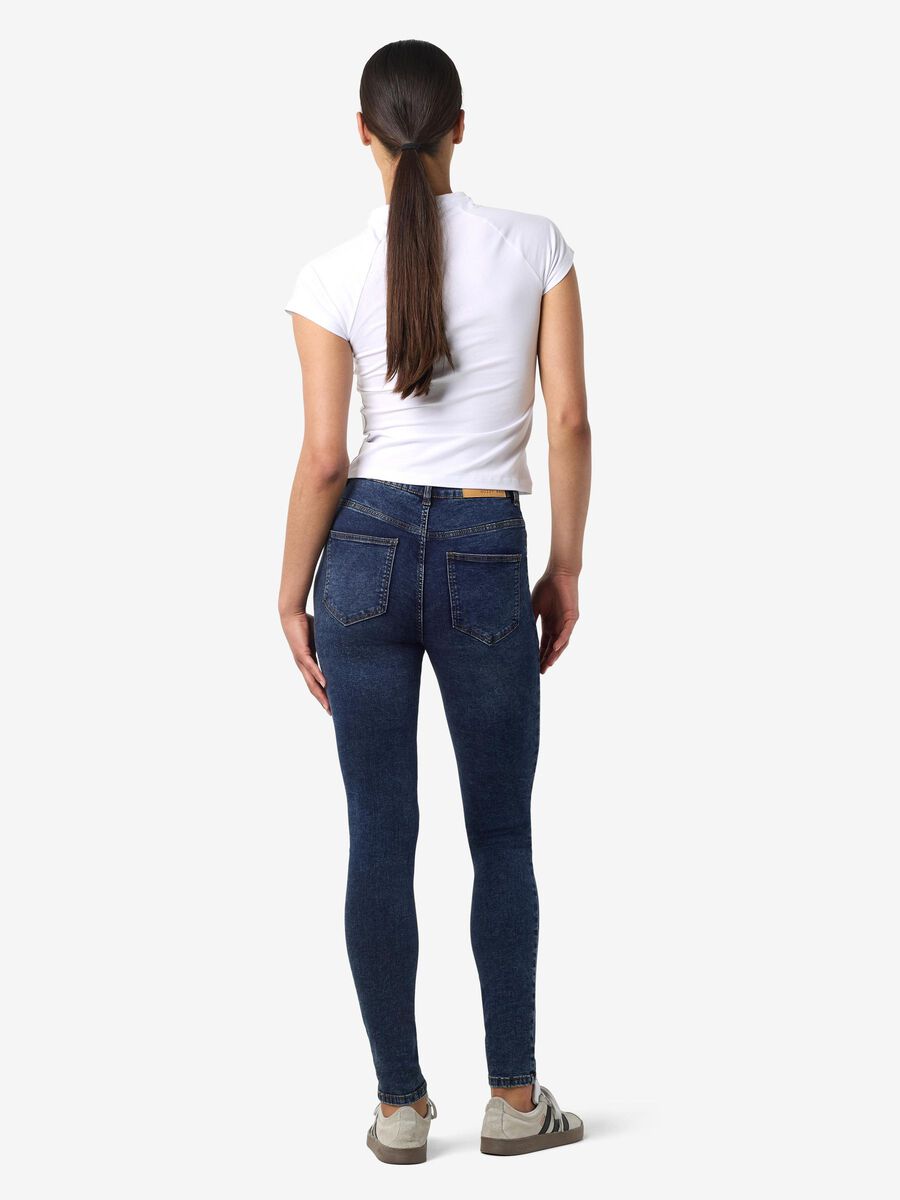 Carousel image - NMCALLIE SKINNY FIT JEANS, Dark Blue Denim | 3