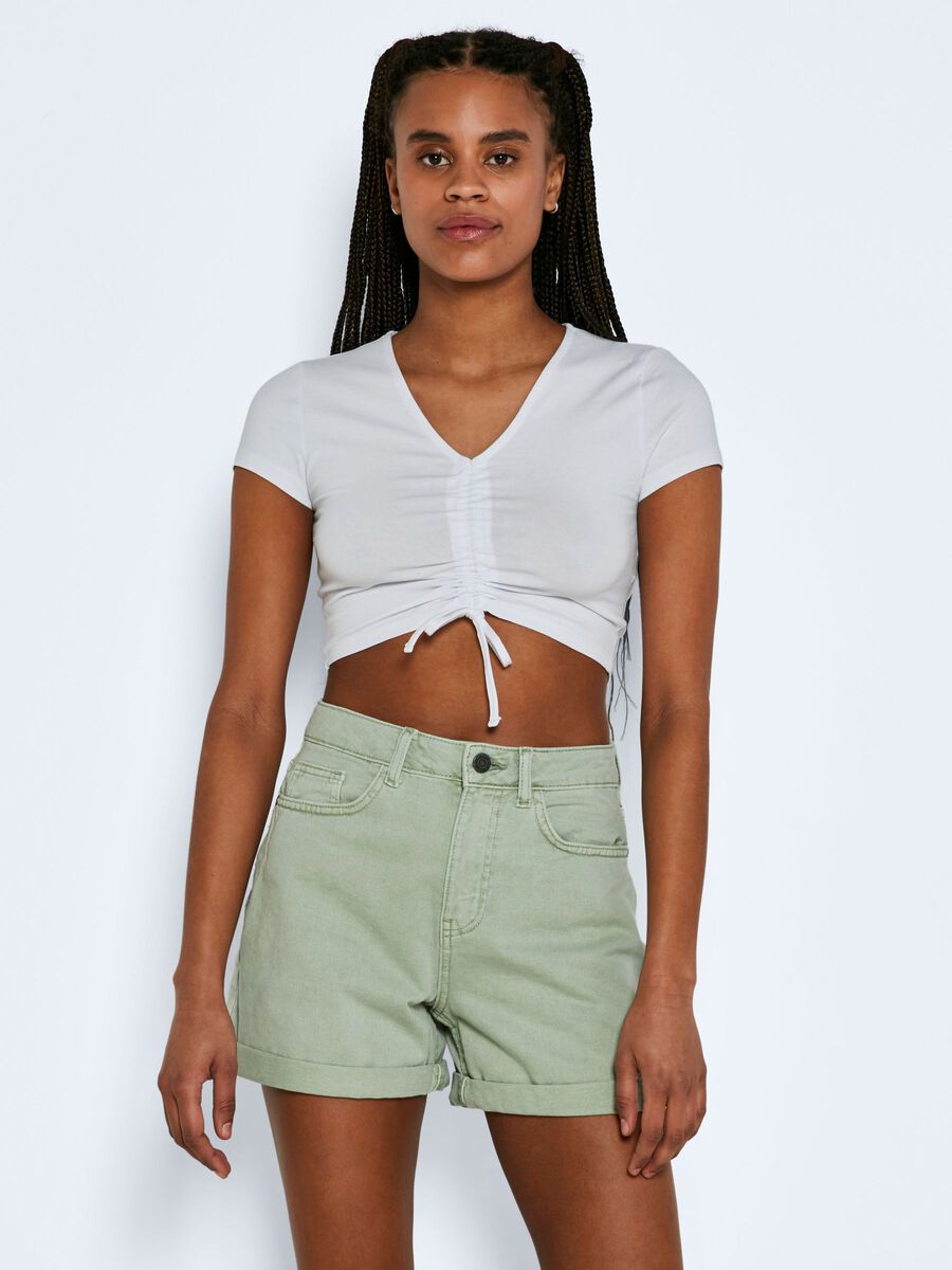 Noisy May CROPPED RUCHED TOP, Bright White, highres - 27021482_BrightWhite_003.jpg