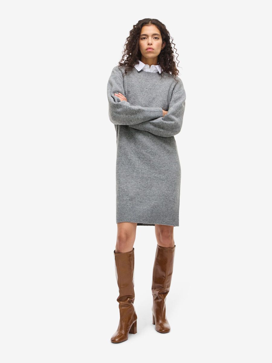 Product carousel image - GEBREID MIDI-JURK, Medium Grey Melange | 2