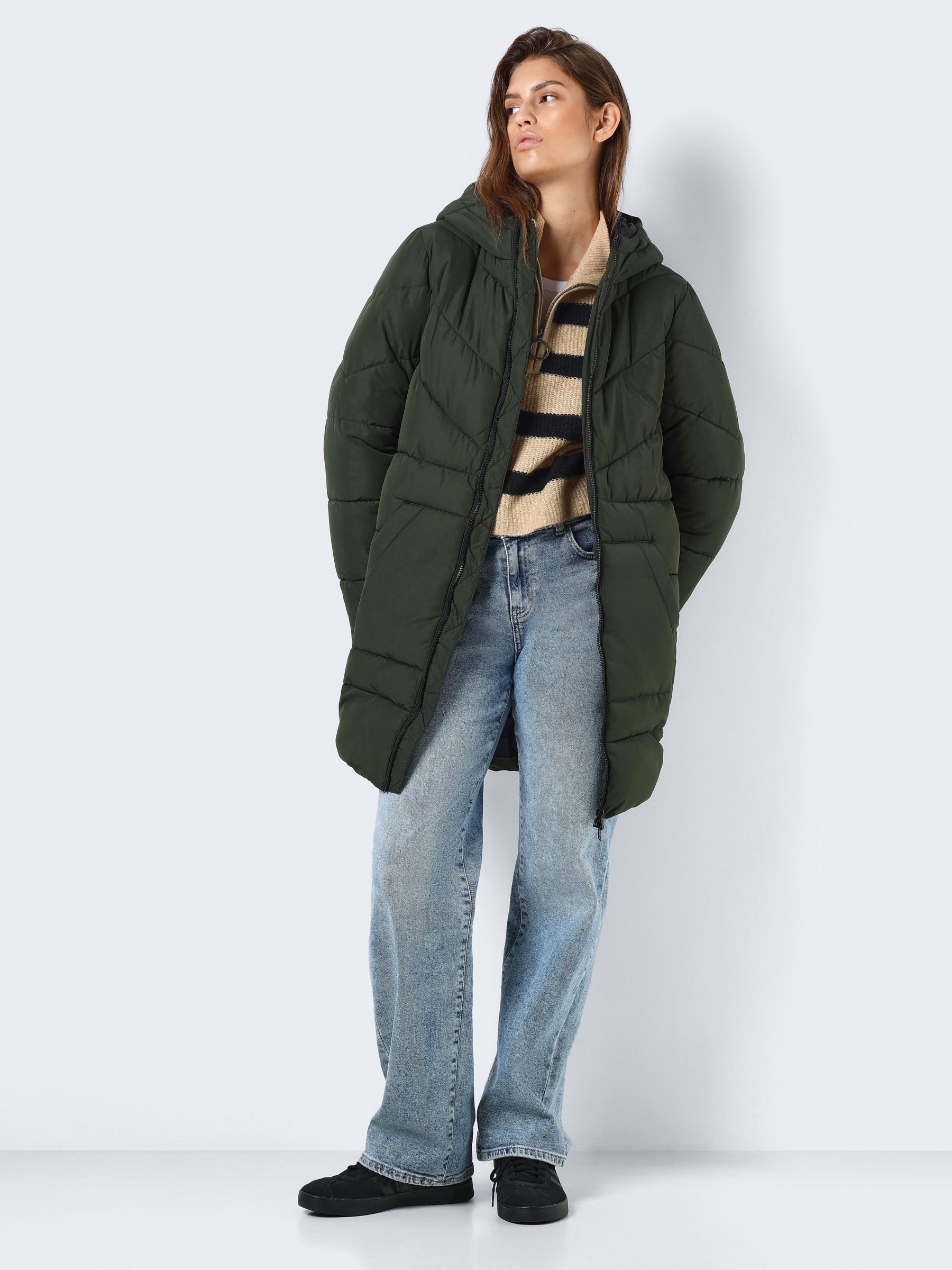 Noisy may hooded padded jacket hot sale
