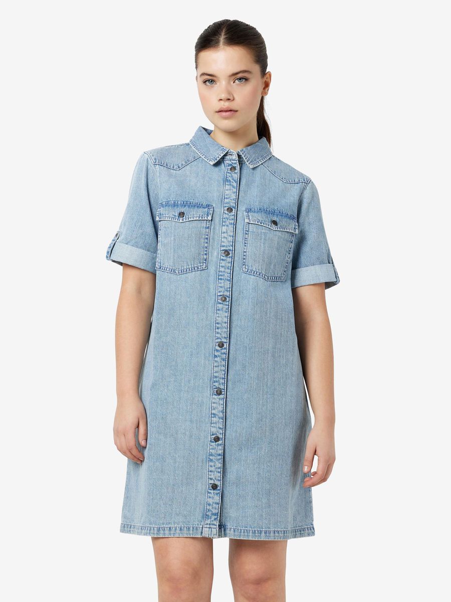 Noisy May SHORT SLEEVED DENIM DRESS, Light Blue Denim, highres - 27030041_LightBlueDenim_003.jpg