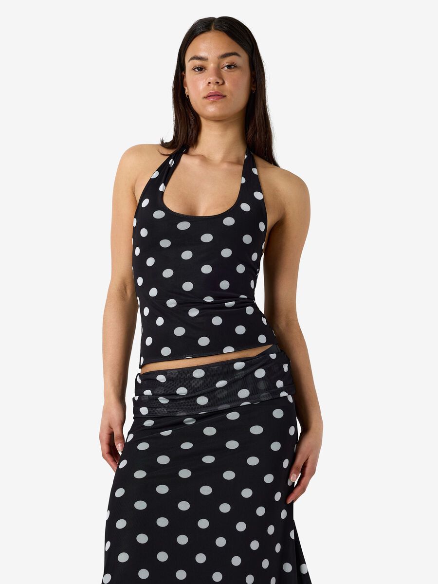 Product tile image - NMDOTTIE HALTERNECK TOP, Black | 27038691_Black_1317100