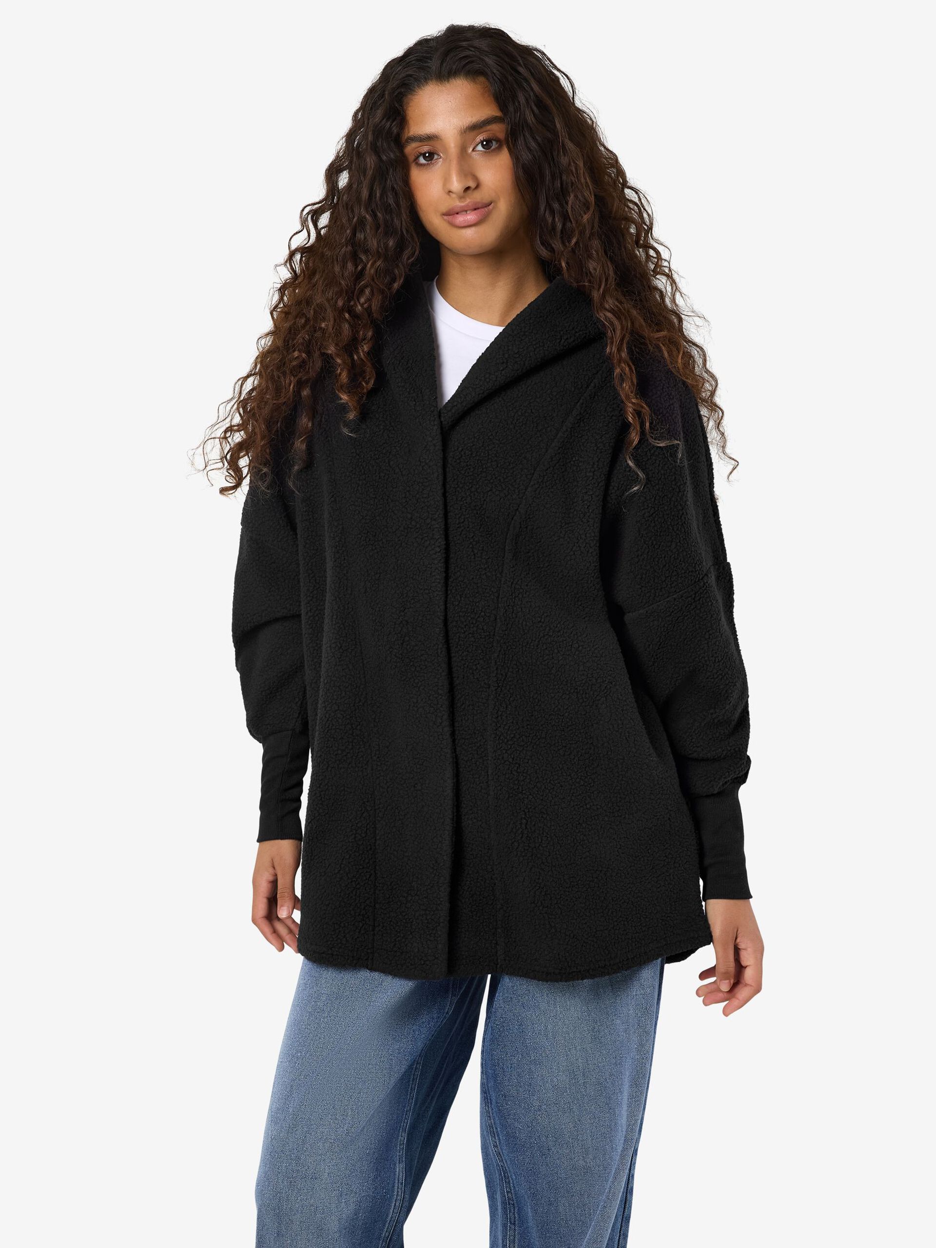 Carousel image - FLEECE COATIGAN, Black | 6