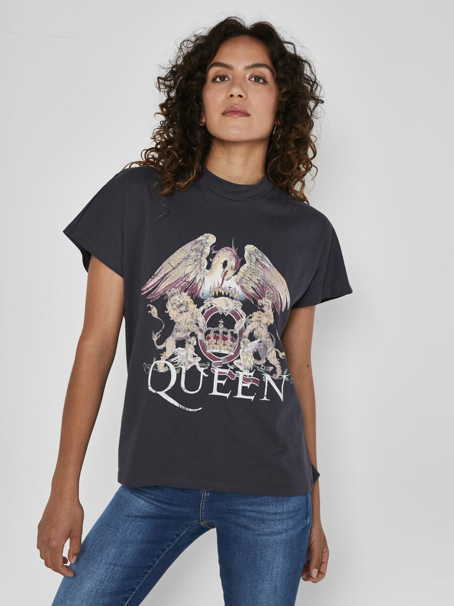 PRINTET SHORT SLEEVED TOP, Obsidian, highres