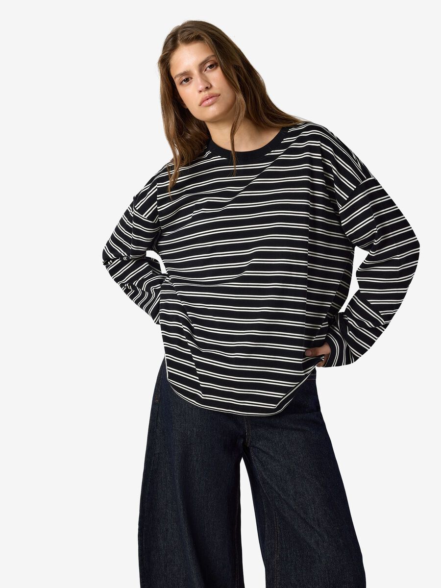 Carousel image - STRIPED PULLOVER, Black | 6