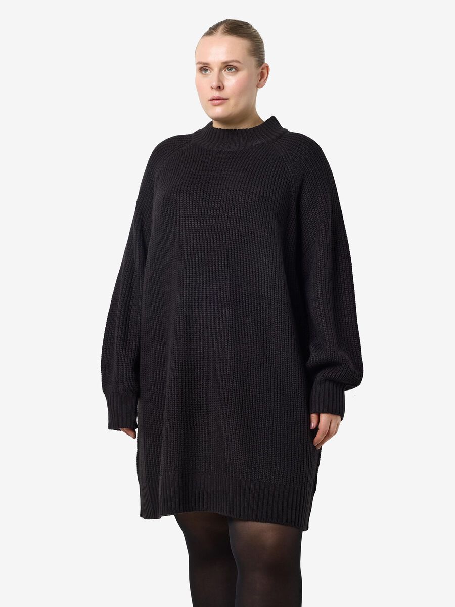 Carousel image - CURVE MINI LENGTH JUMPER DRESS, Black | 1