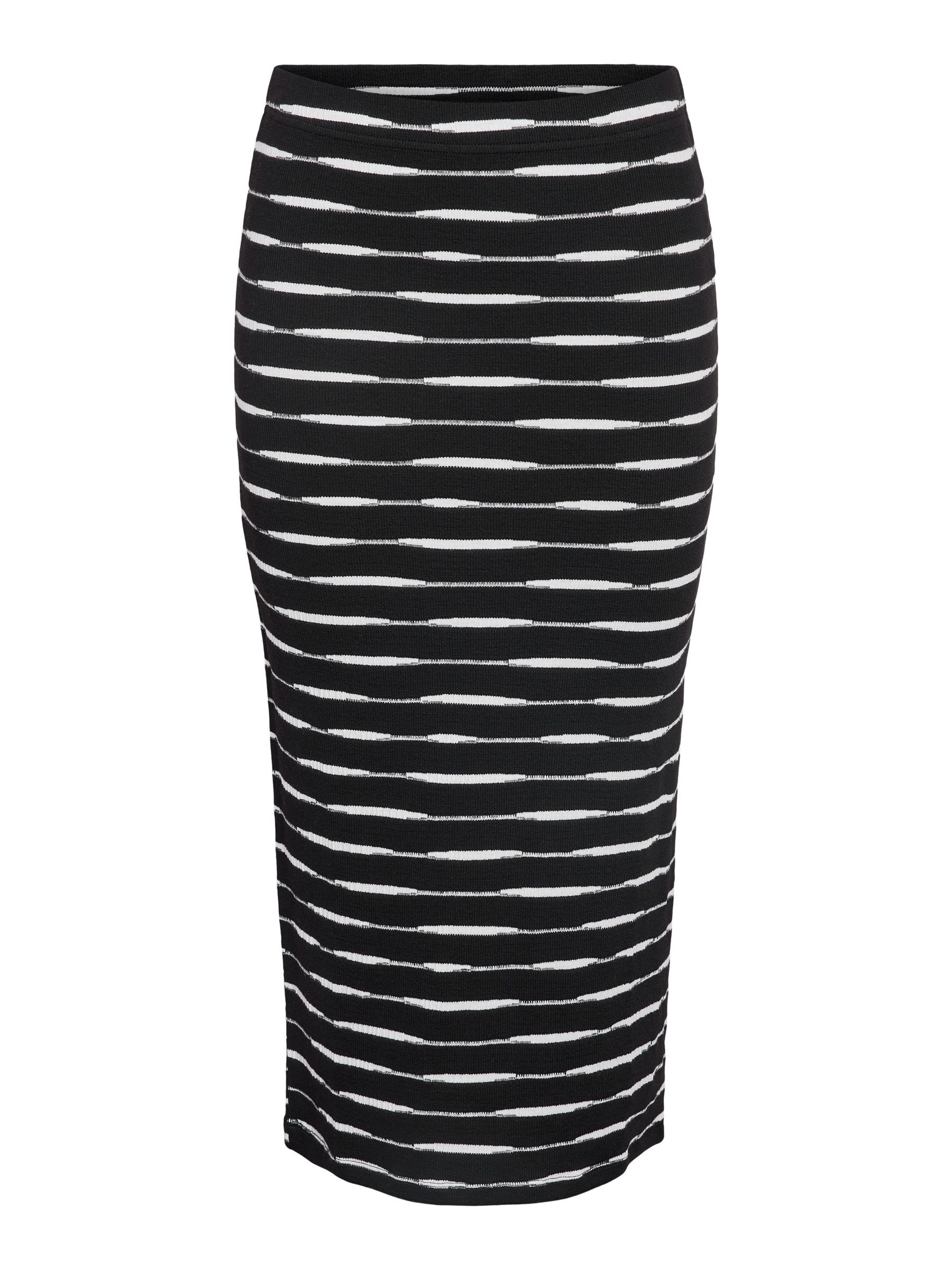 Black and white deals striped midi pencil skirt