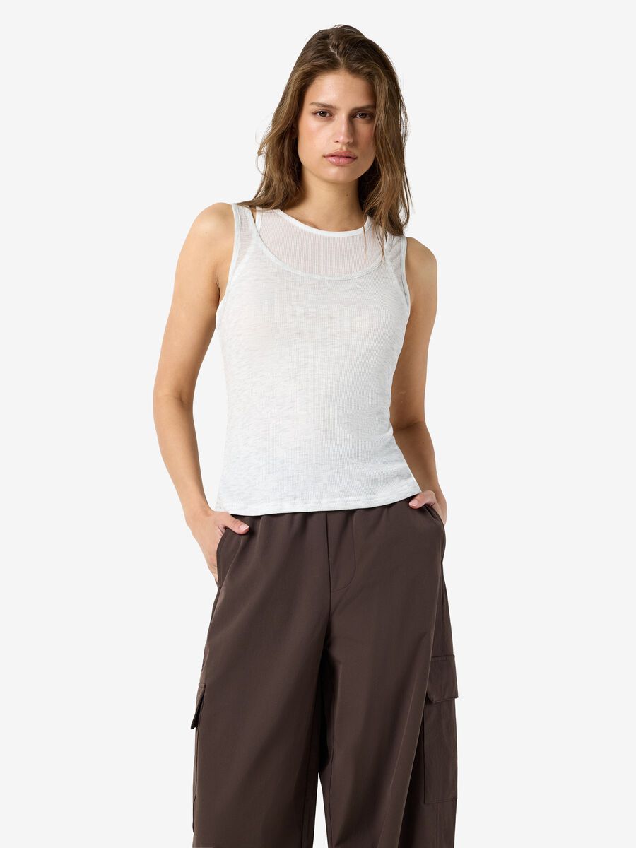 Product tile image - NMNUSA DOUBLE LAYER TANK TOP, Light Grey Melange | 27038845_LightGreyMelange_1320844