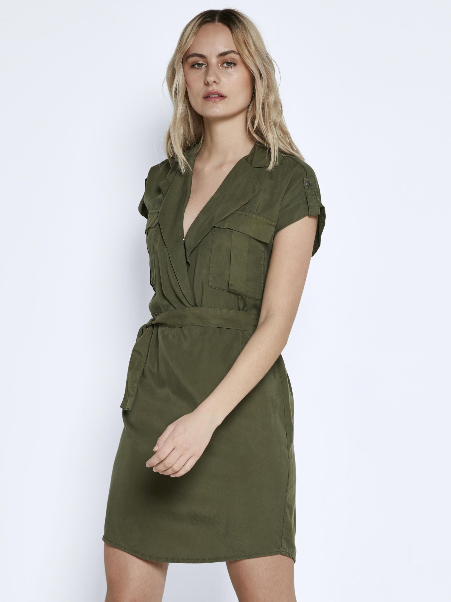 Army green sales shirt dress