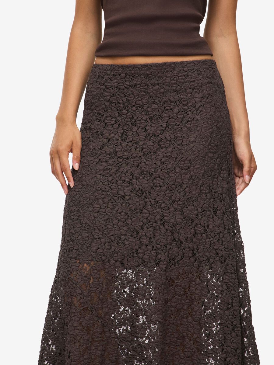 Carousel image 5 NMMIRIAM LACE MIDI DRESS, Chocolate Brown