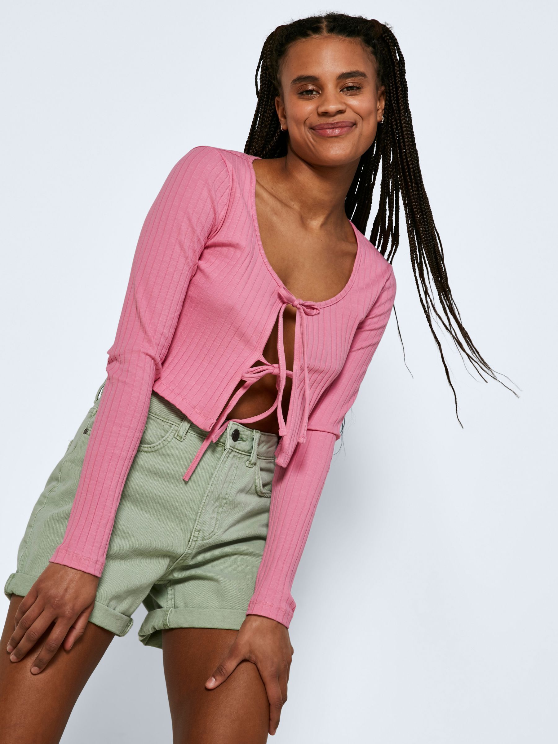 Pink cropped cardigan hotsell